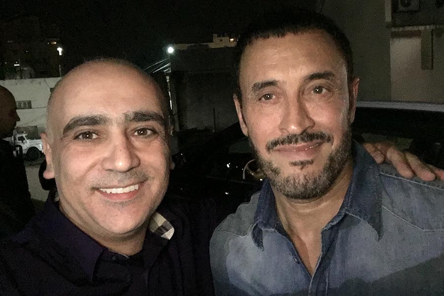 Kadim Al Sahir during a recording session at Michel Fadil Studios, Beirut