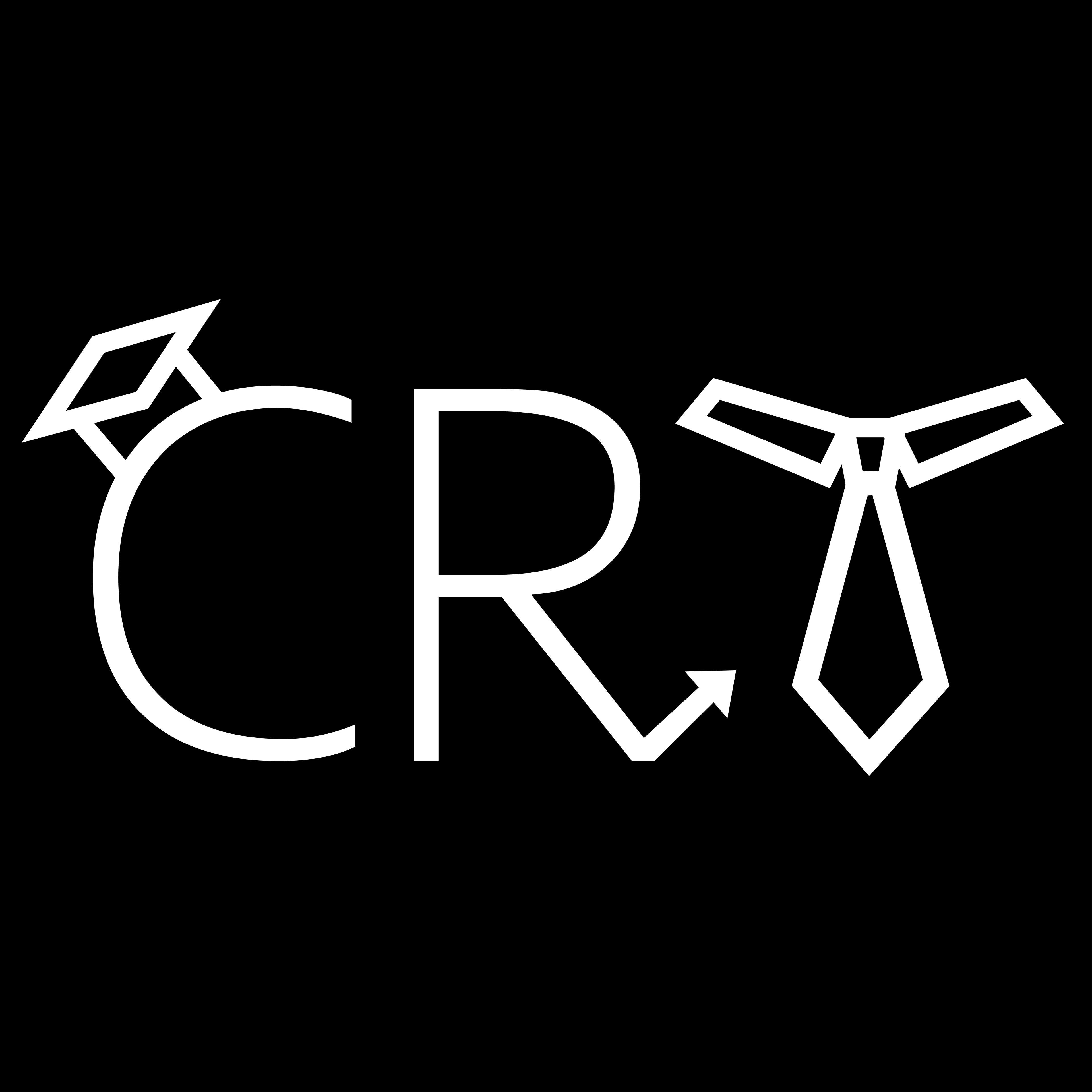CRT Logo, white on black
