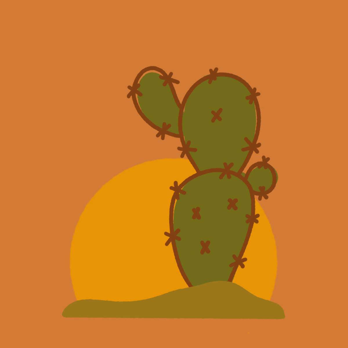 Digital drawing of a cactus that is part of a larger personal project