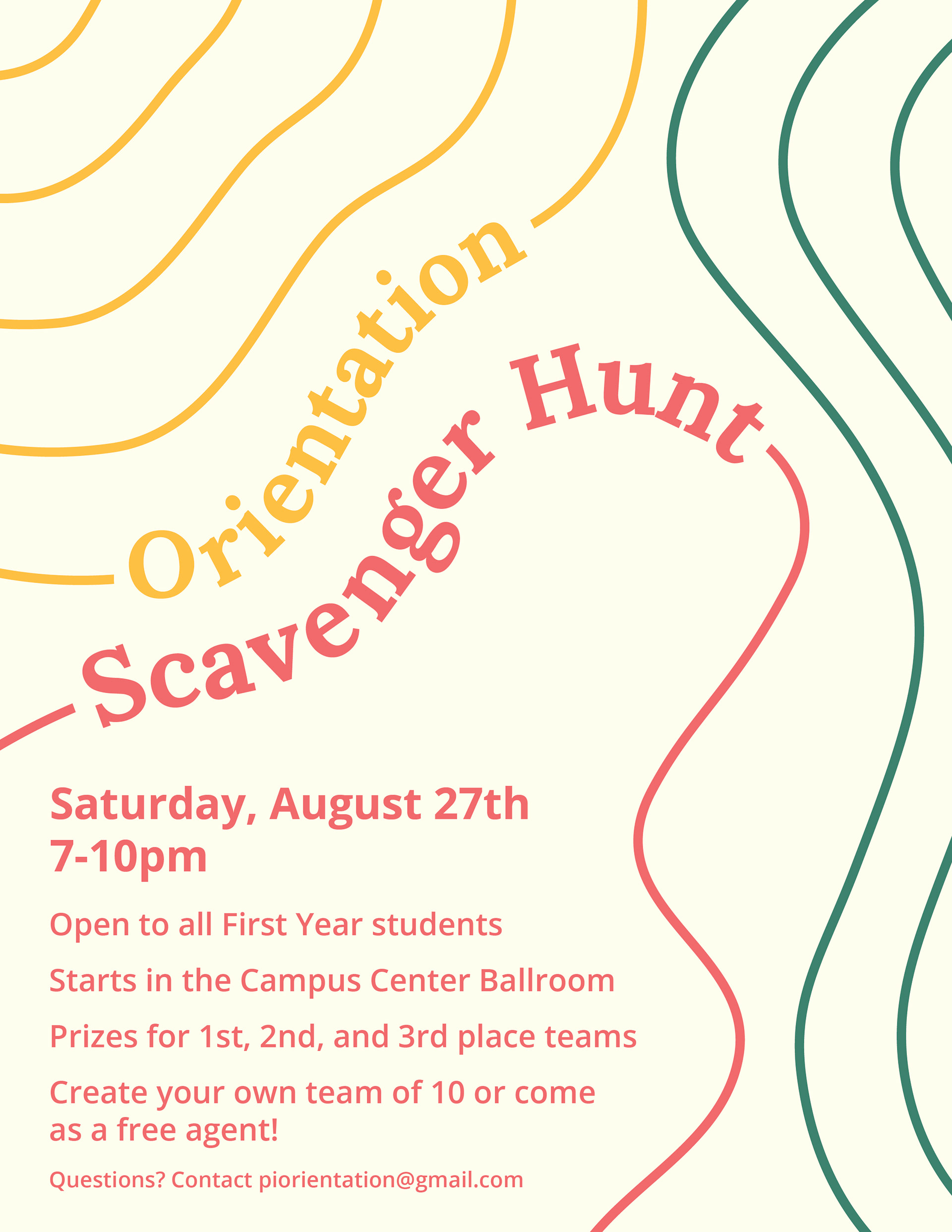 Poster designed for a welcome week event at my university.