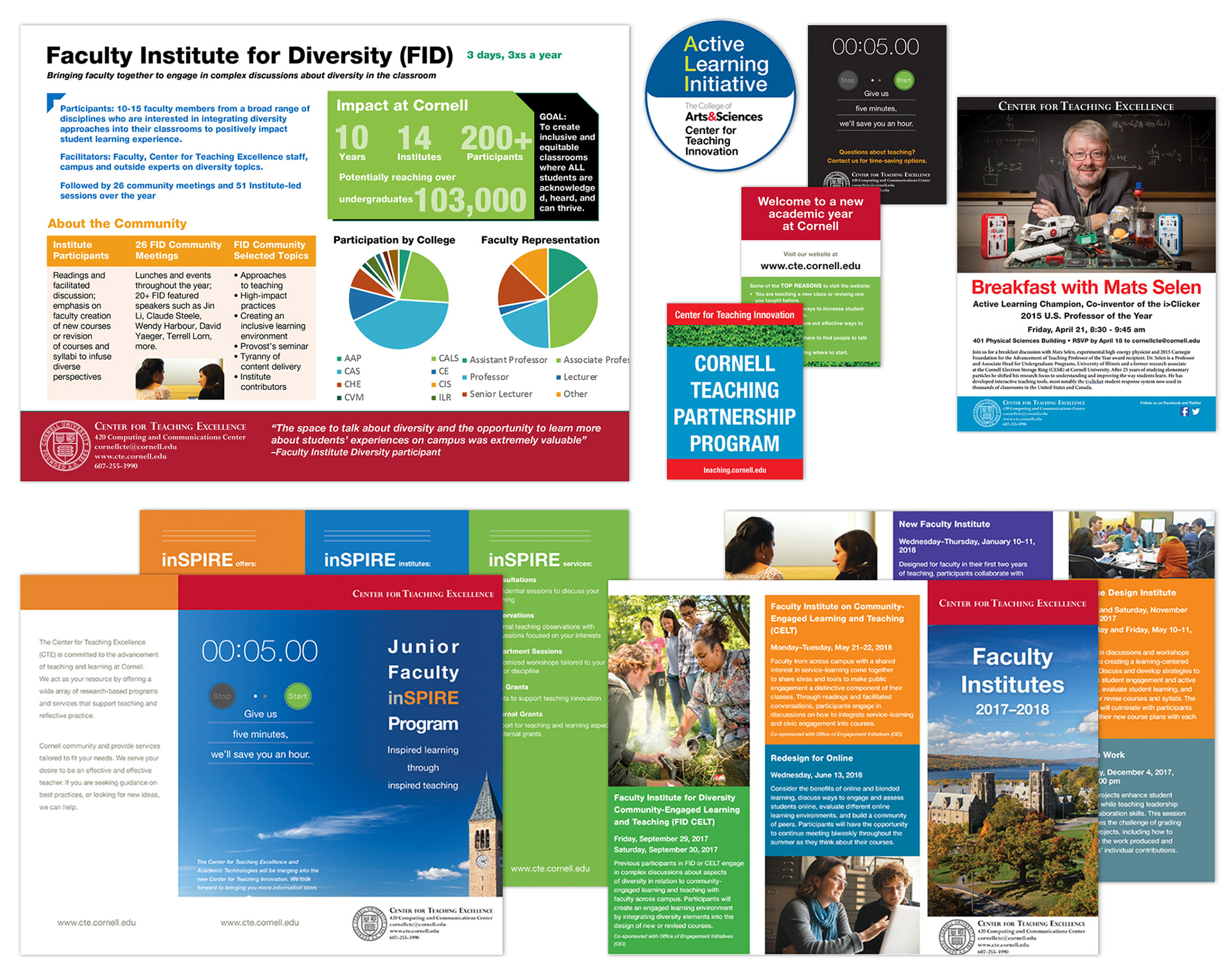 Cornell University: Infographics, Power Point Presentation, brochures, logs, flyers, cards