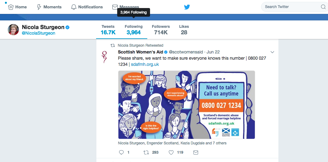 Great to see it shared online by Scotland's First Minister.