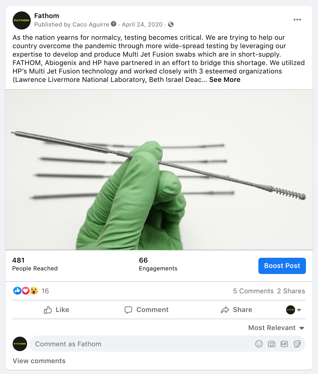 Photo Shoot: Nasal Swab 3D Printed
