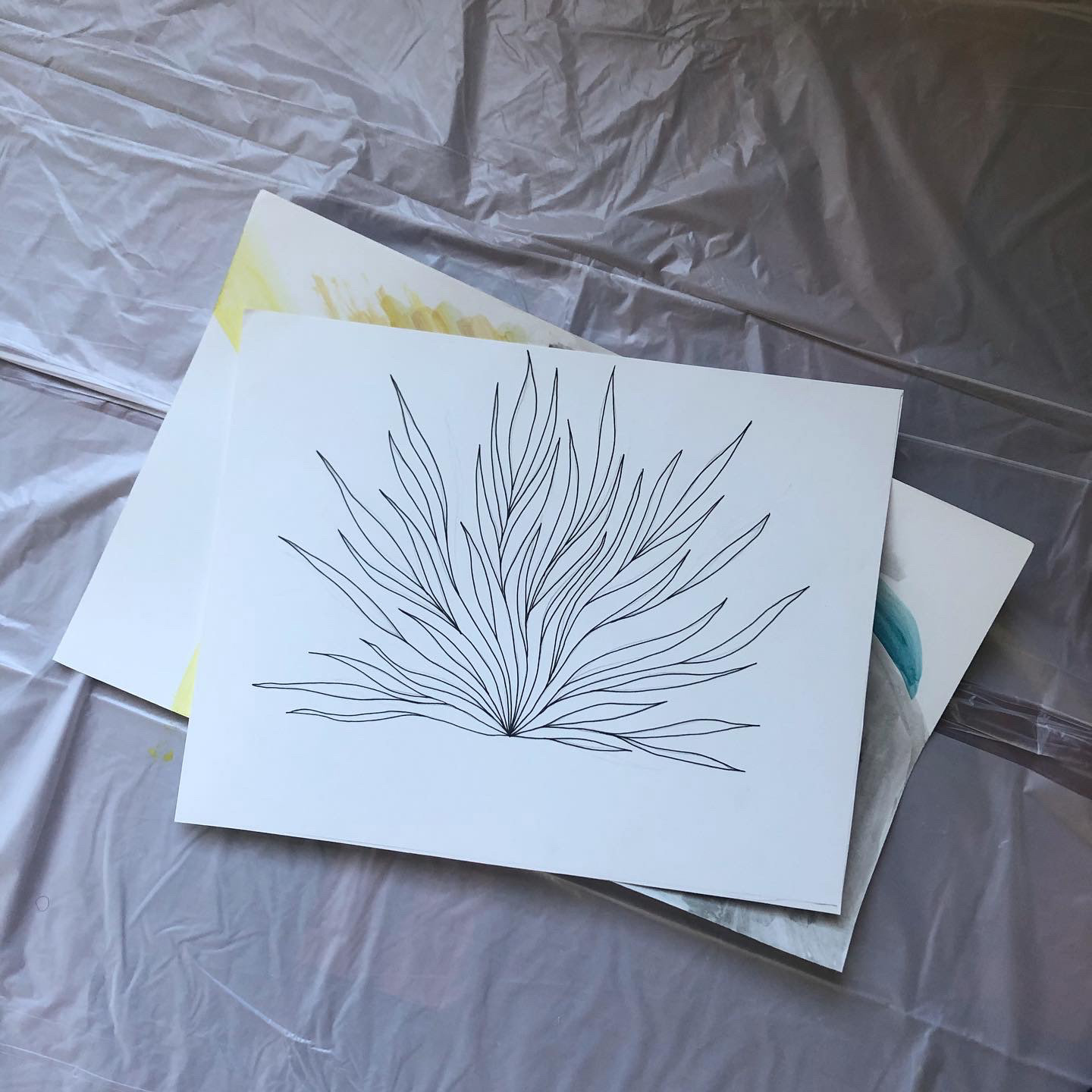 Hand drawn design, ink on paper