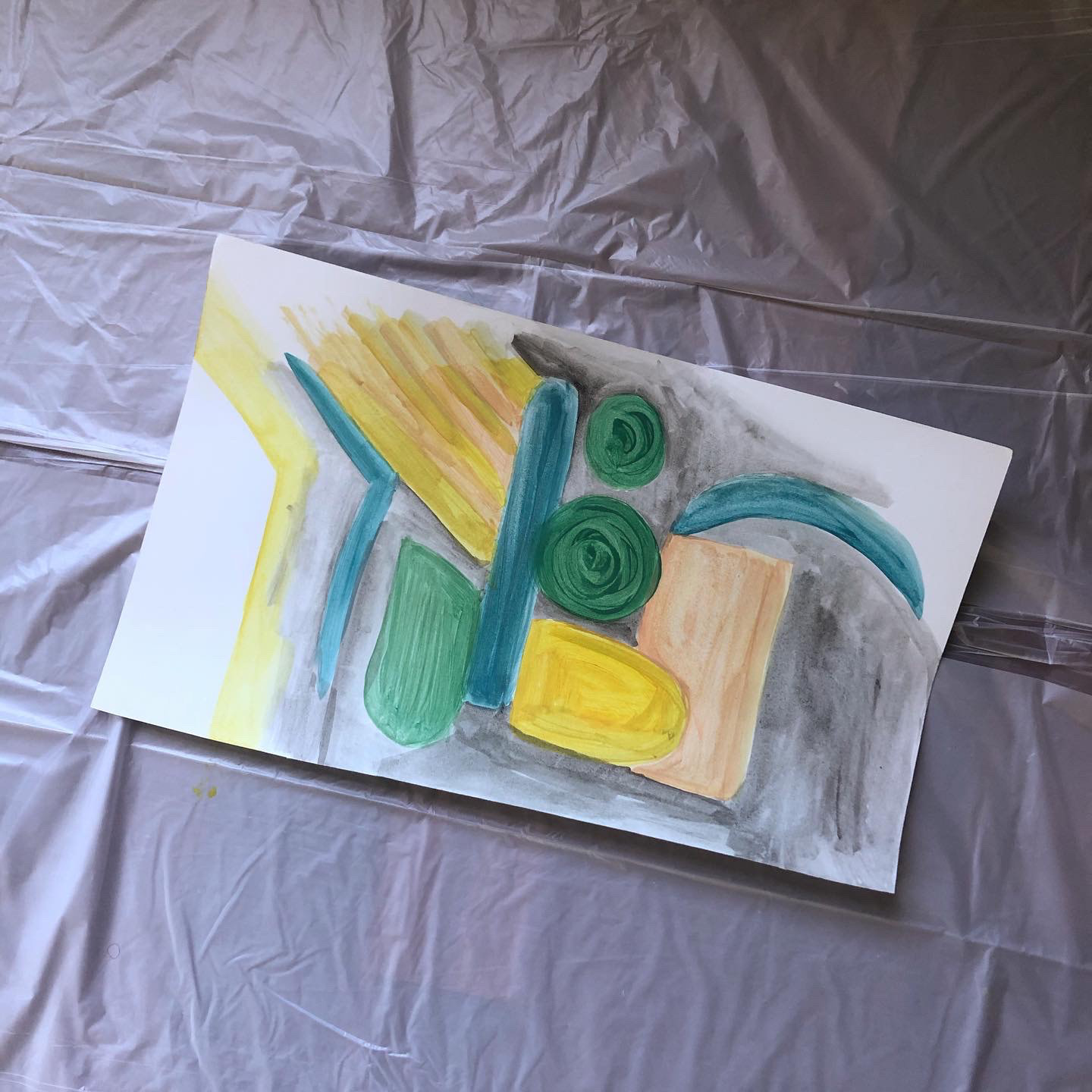 Hand painted design, watercolor on paper