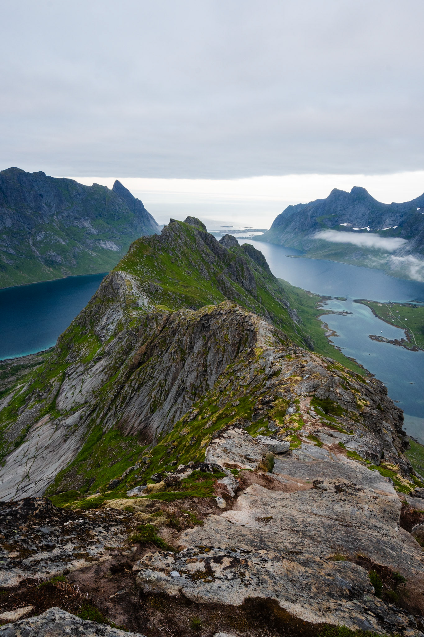 Another view of the ridge walk to the summit of Helvetestinden.