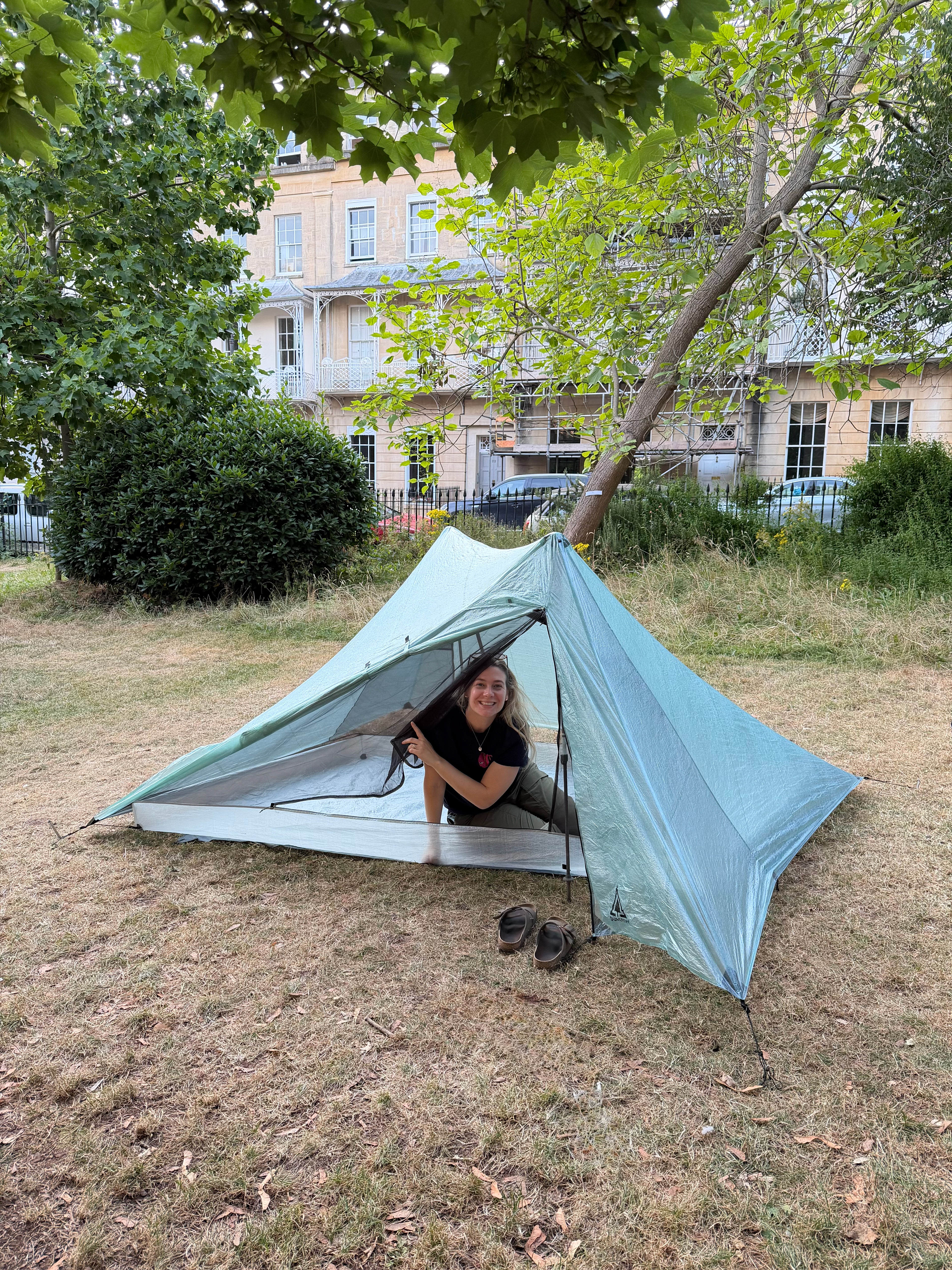 Helena and our new tent