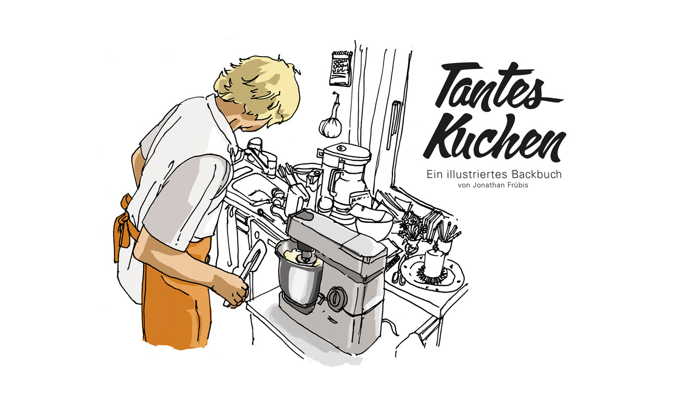 aunts cake baking book titel illustration by sketjet