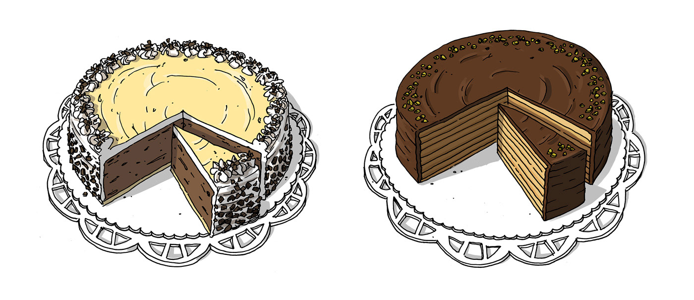 herrentorte eierlikörtorte illustration by sketjet