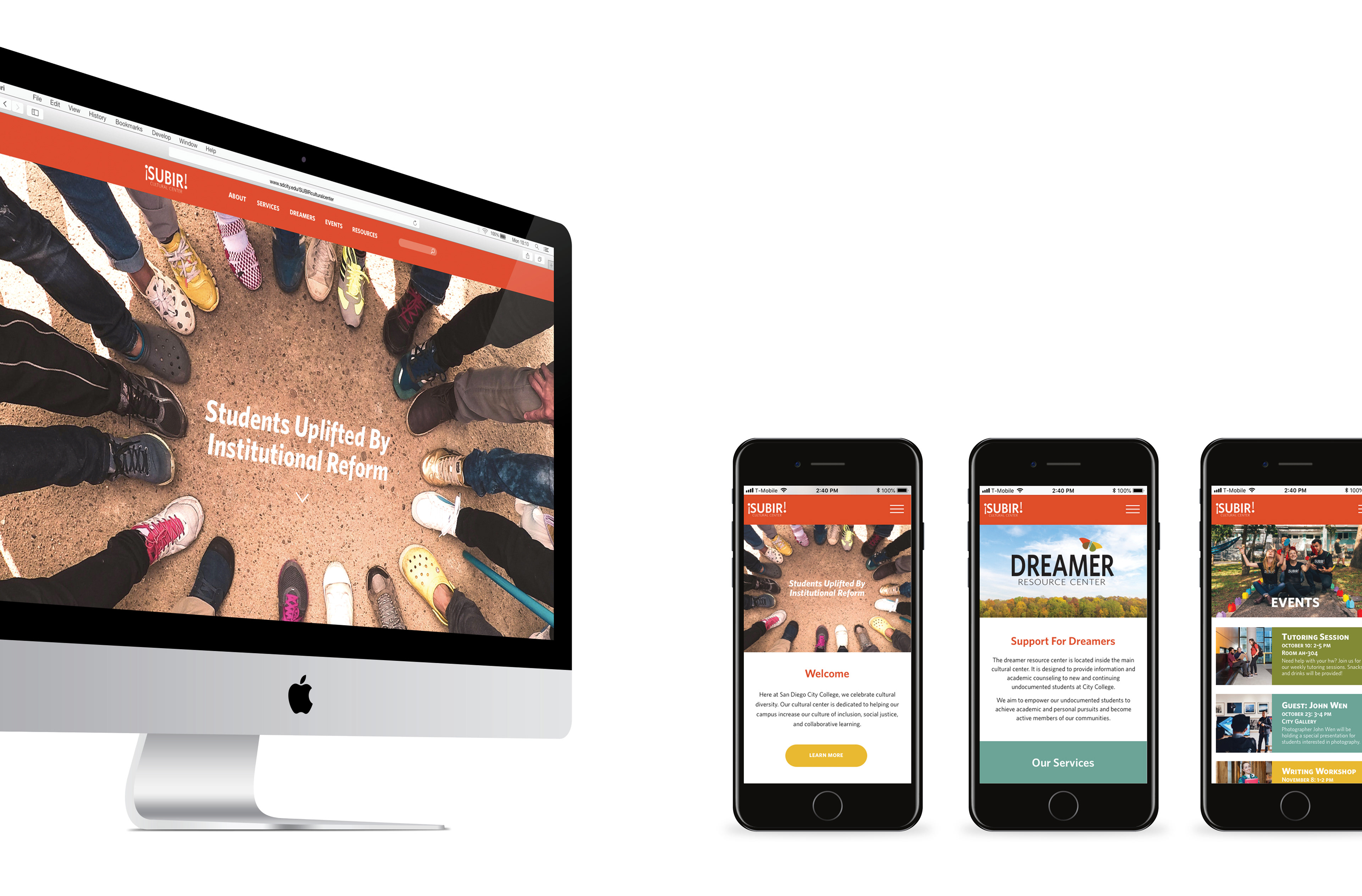 Web design created for the SUBIR cultural hub