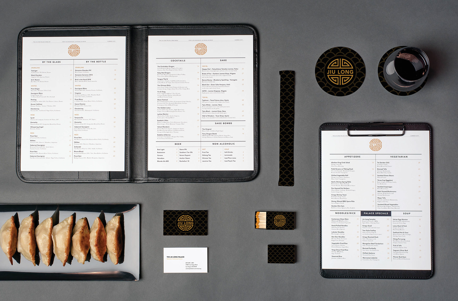 Payoff shot showcasing the menu design and branding for the chinese restaurant