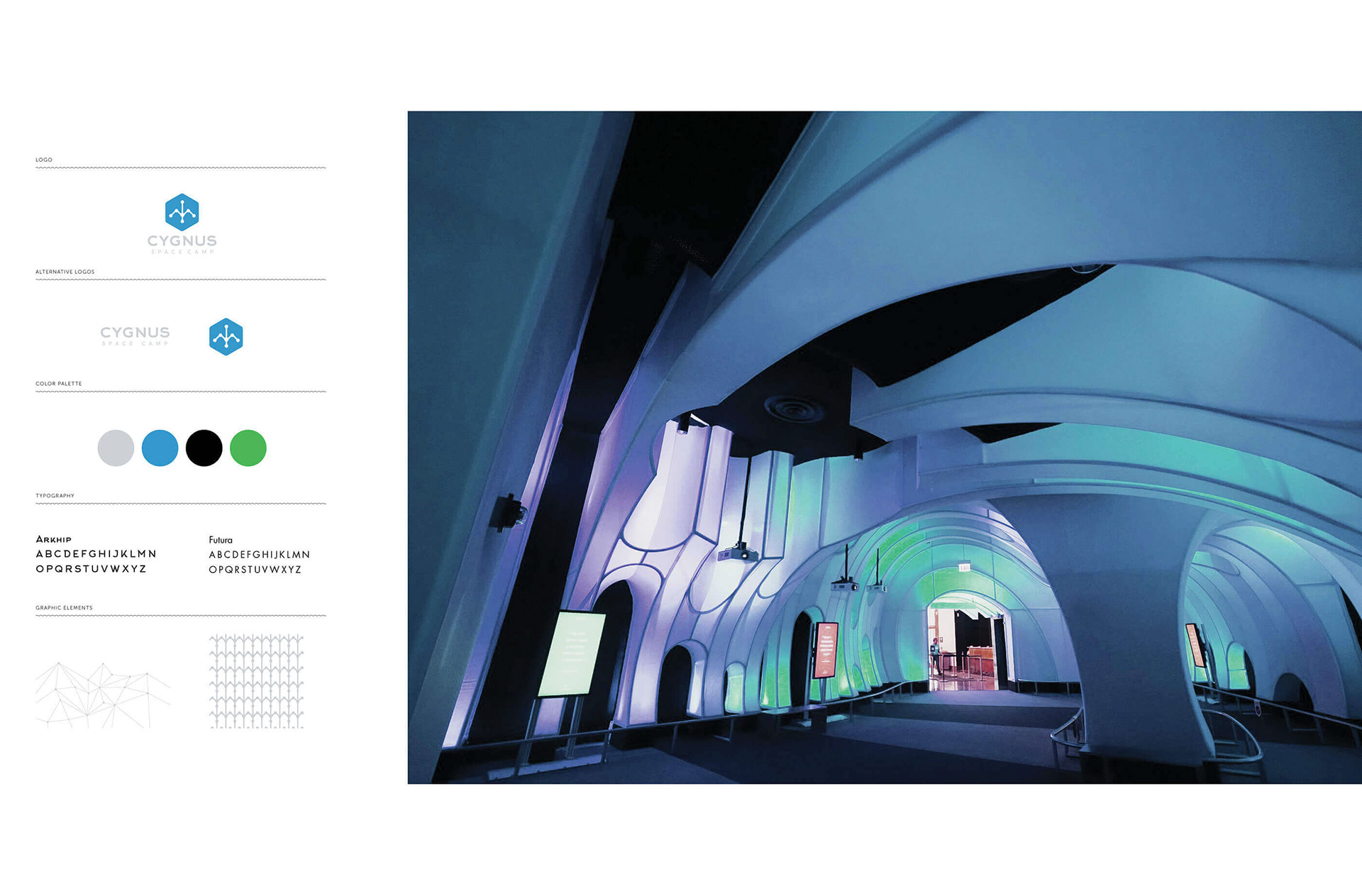 Branding board for a summer space camp