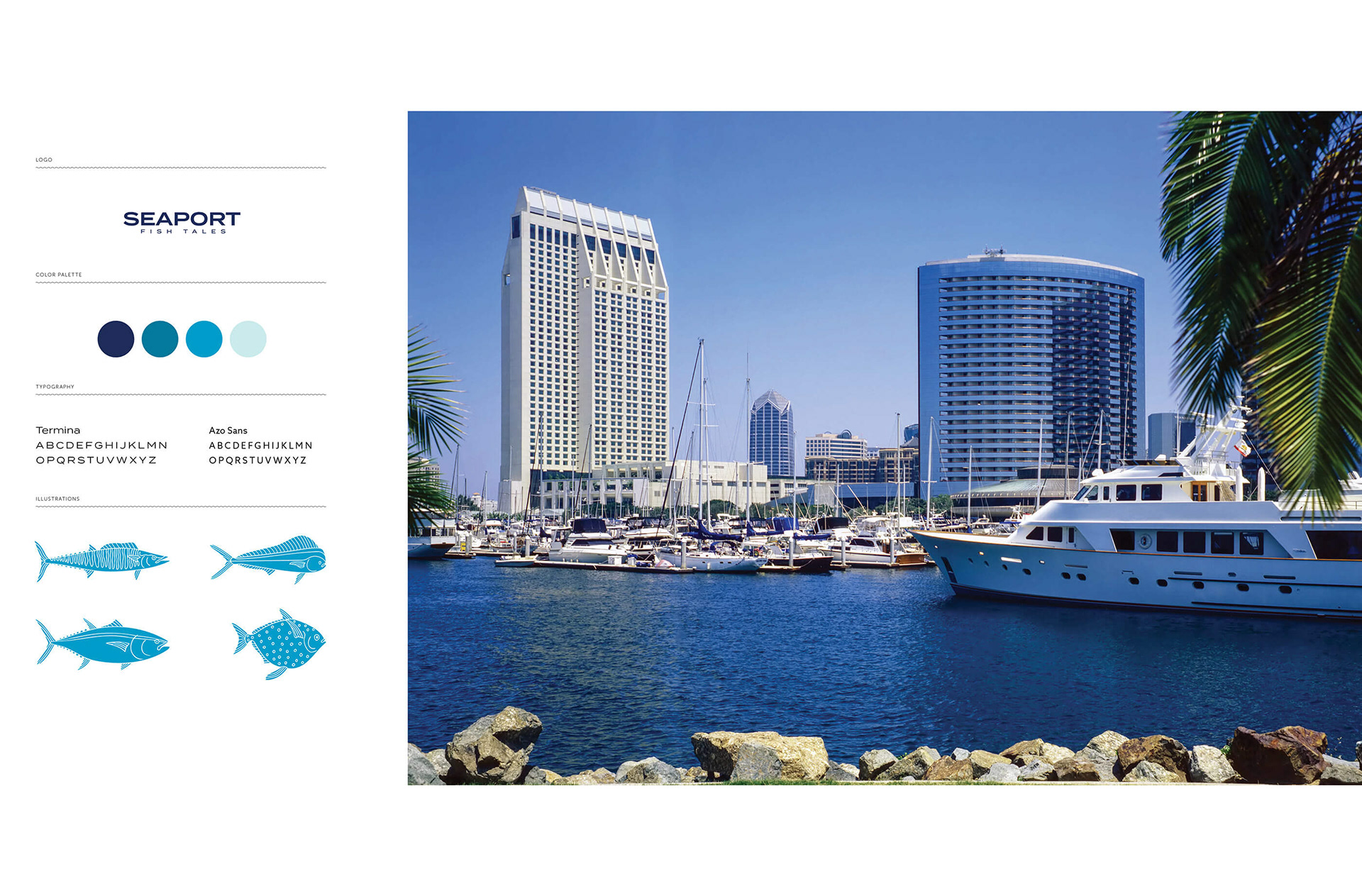 Brand board for seaport village project