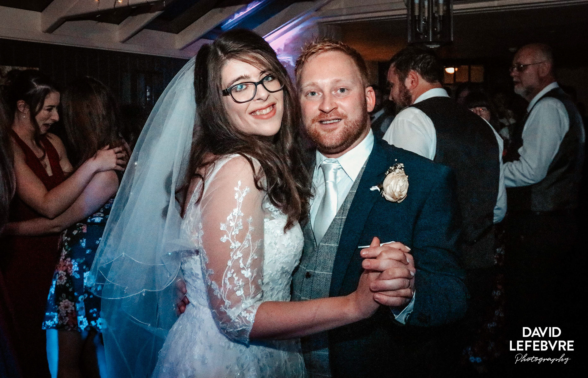 couple first dance at bay tree hotel wedding