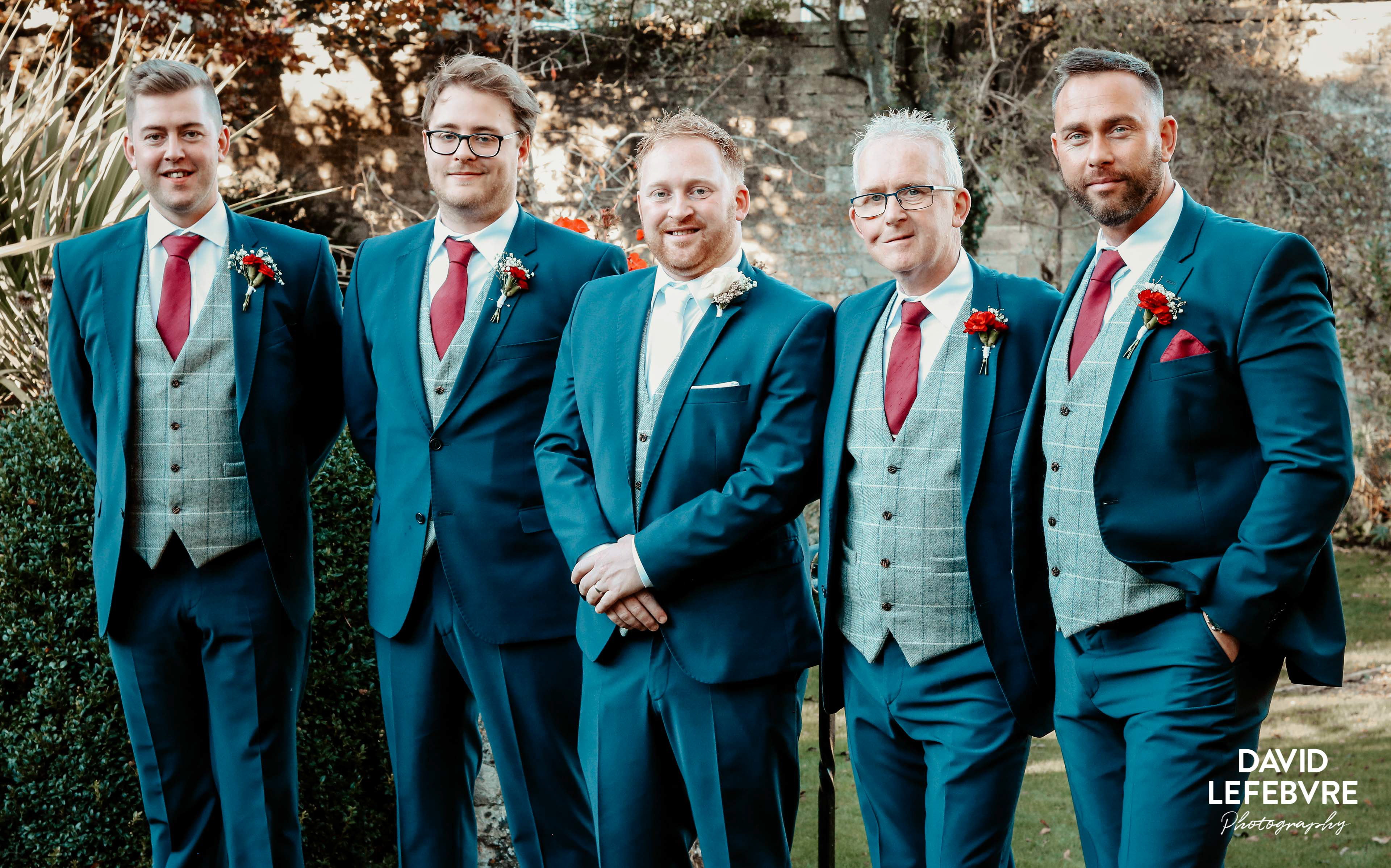 groom and best men at bay tree hotel wedding