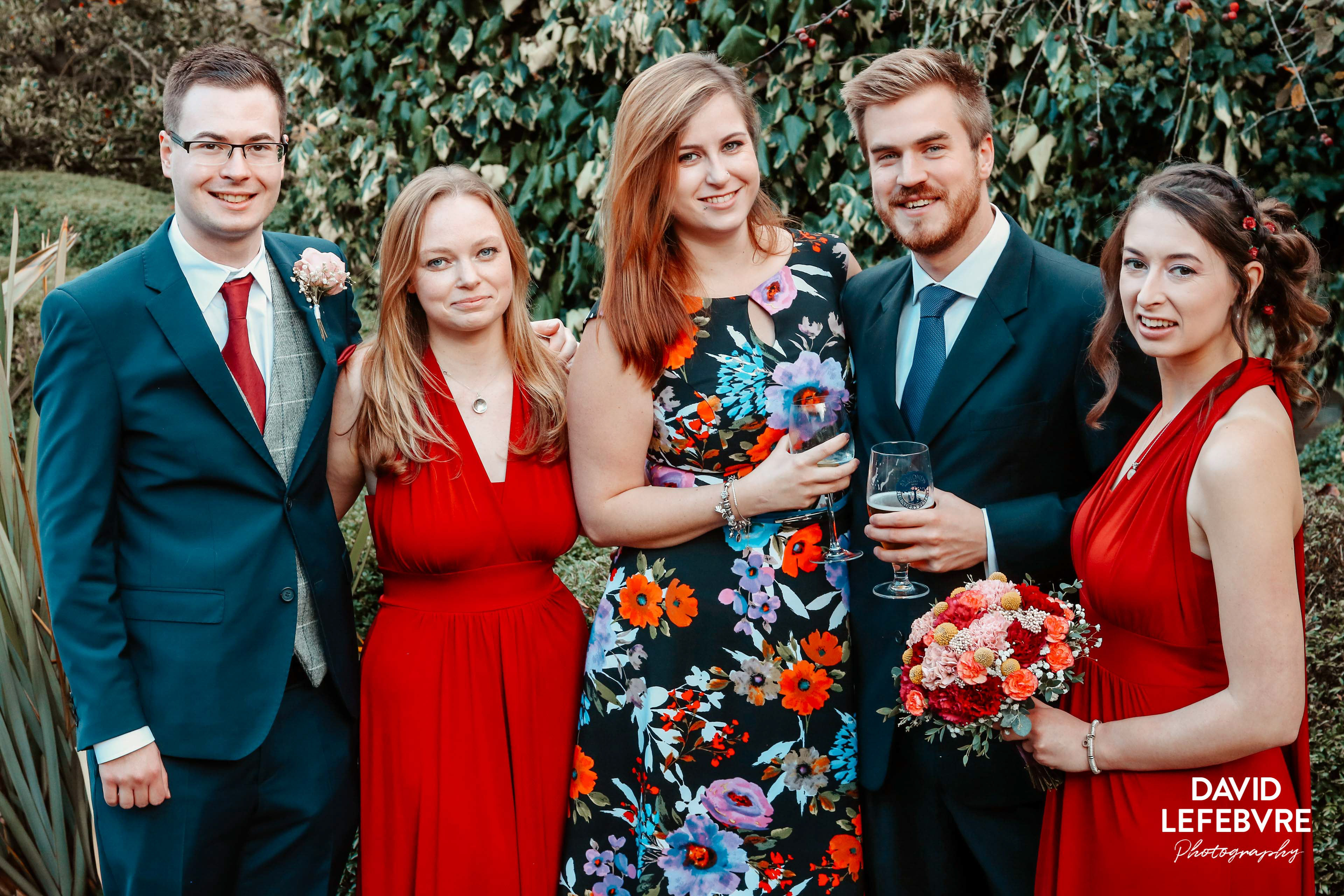 happy young guests at bay tree hotel wedding