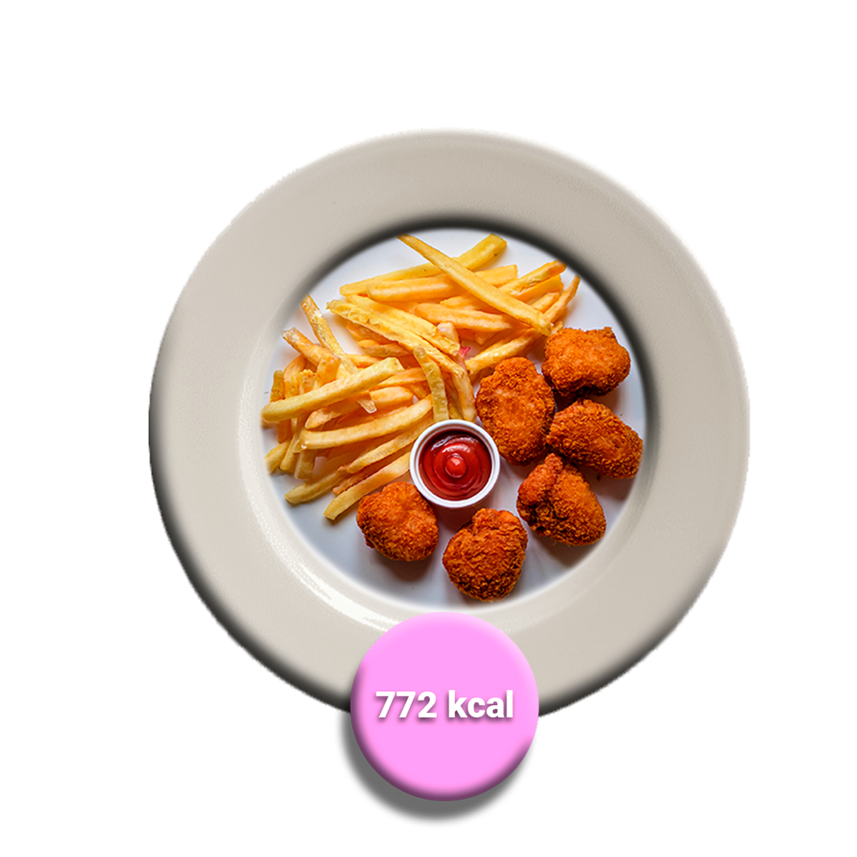 Nuggets de pollo con papas fritas