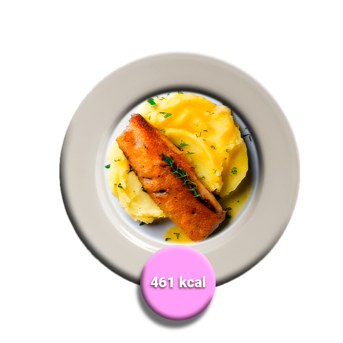 Pescado frito con puré