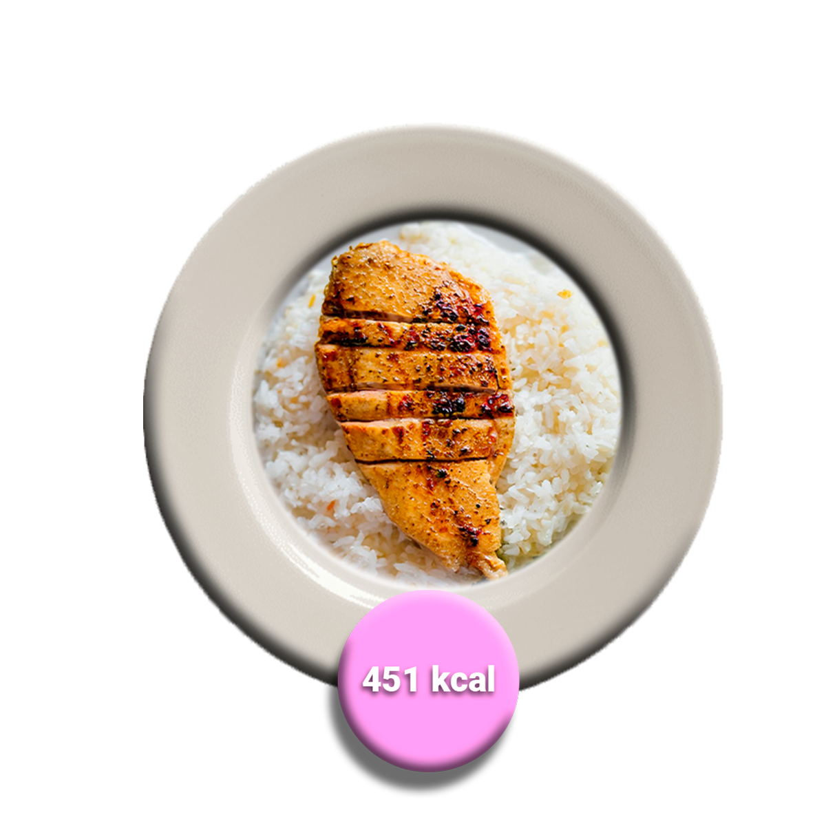 Filete de pechuga de pollo a la plancha con arroz graneado