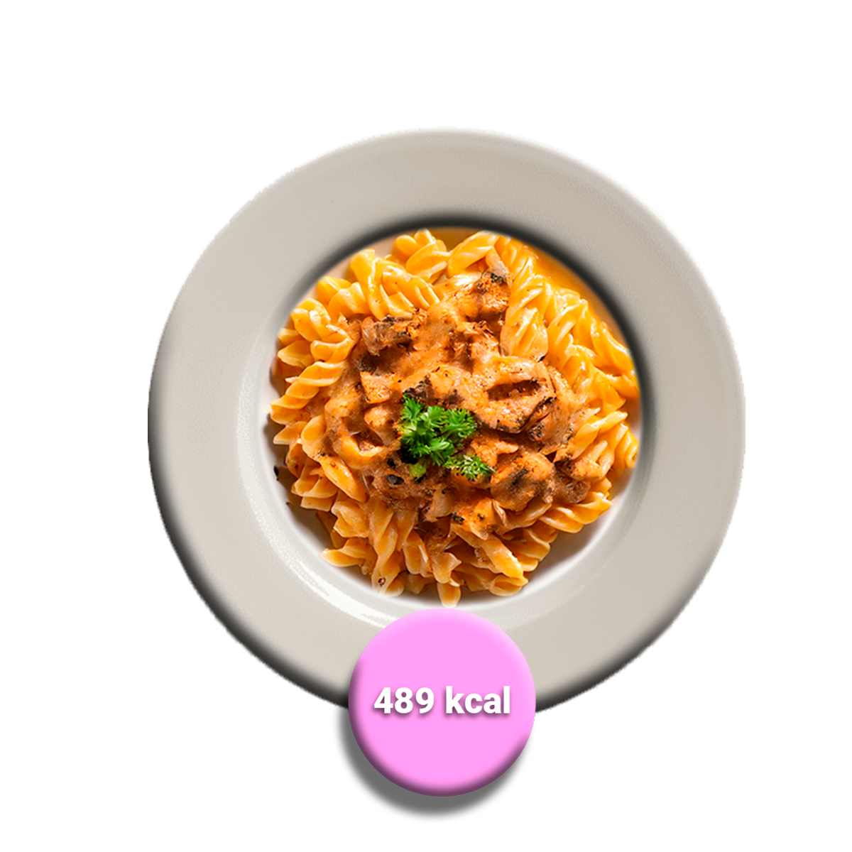 Strogonoff de ave con espirales