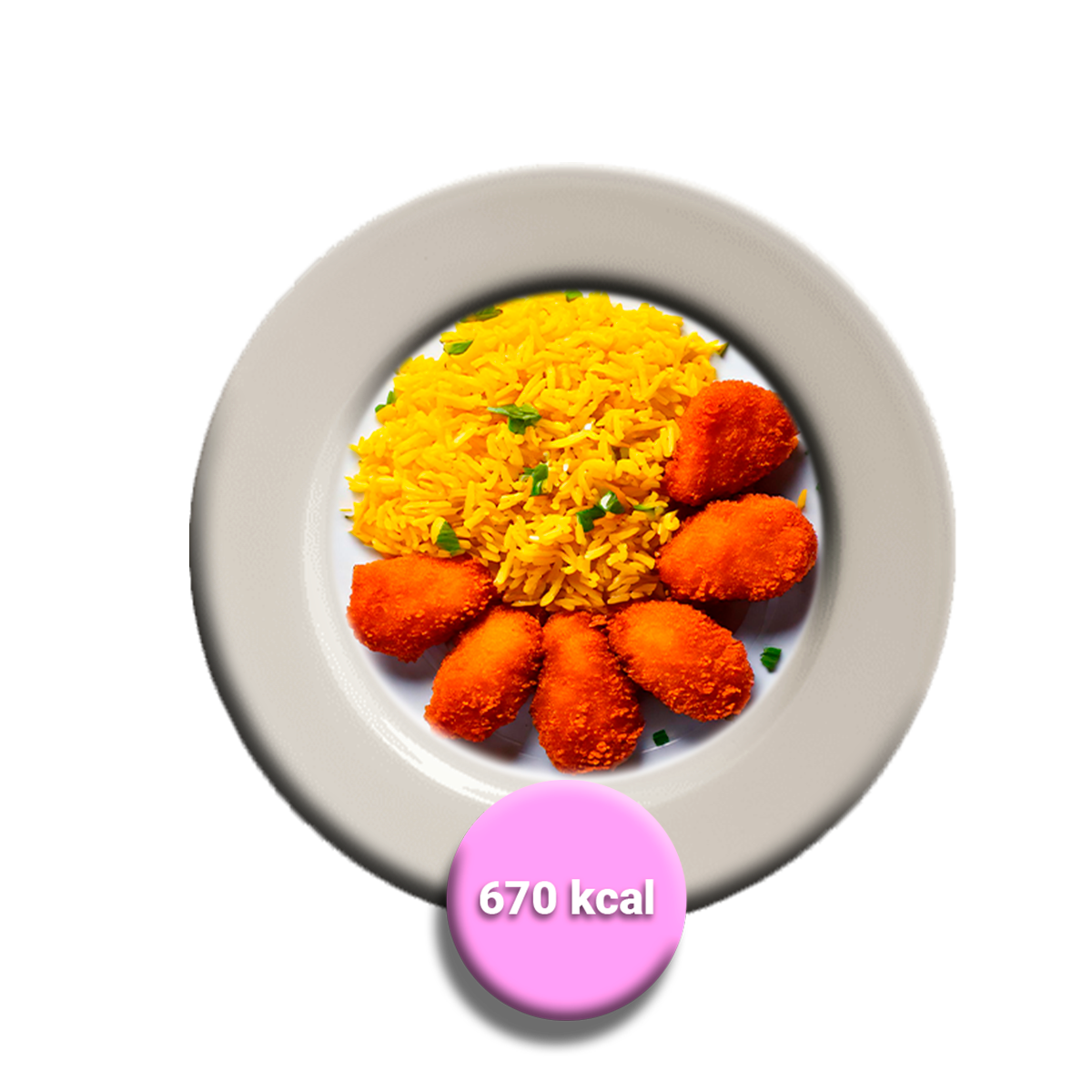 Nuggets de pollo con arroz al curry