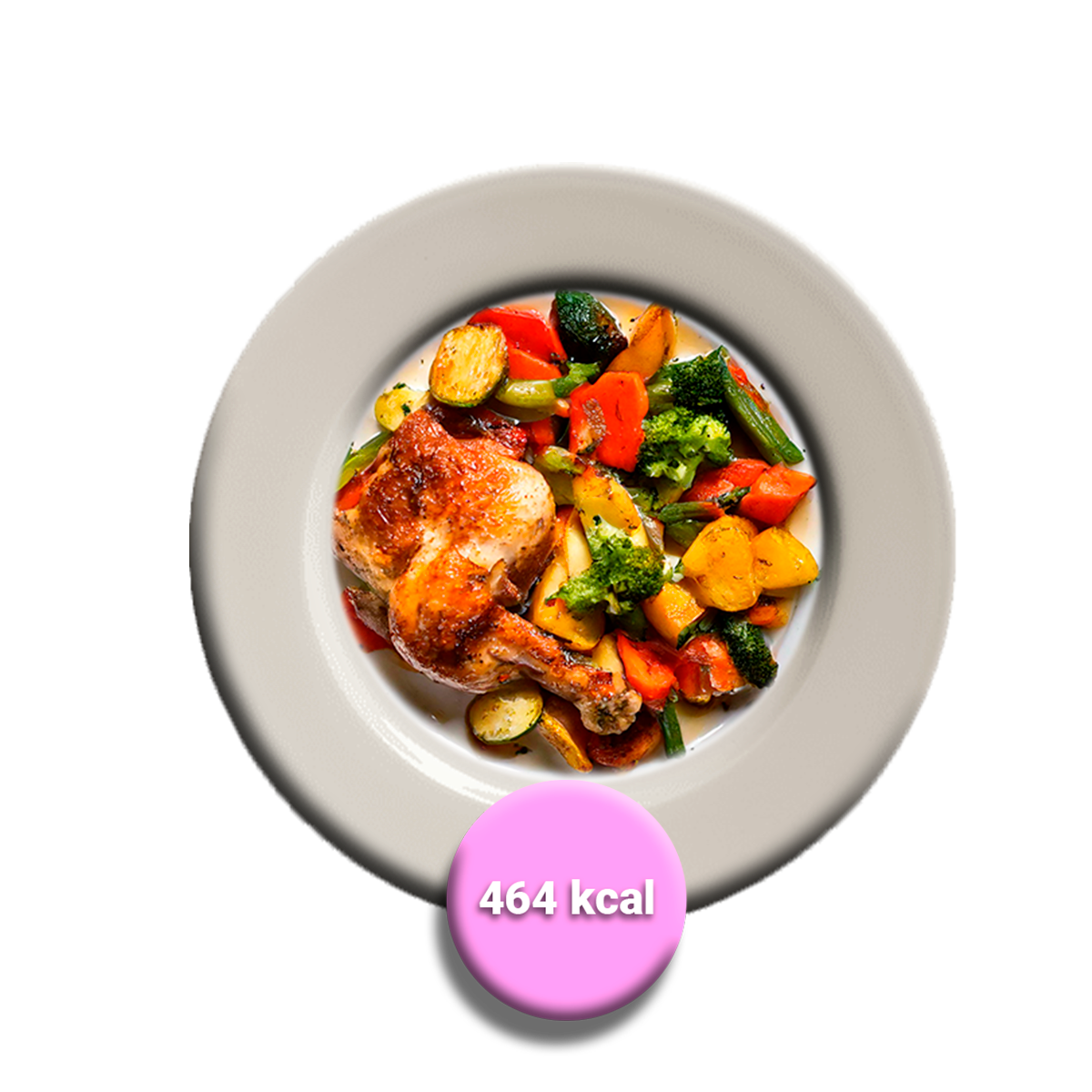 Trutro de pollo asado con bouquetier de verduras