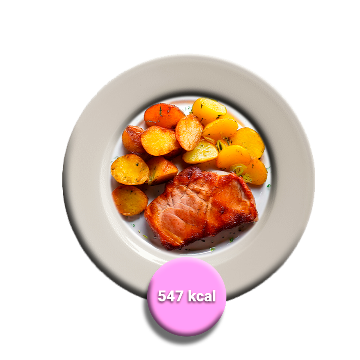 Cerdo asado con papas doradas