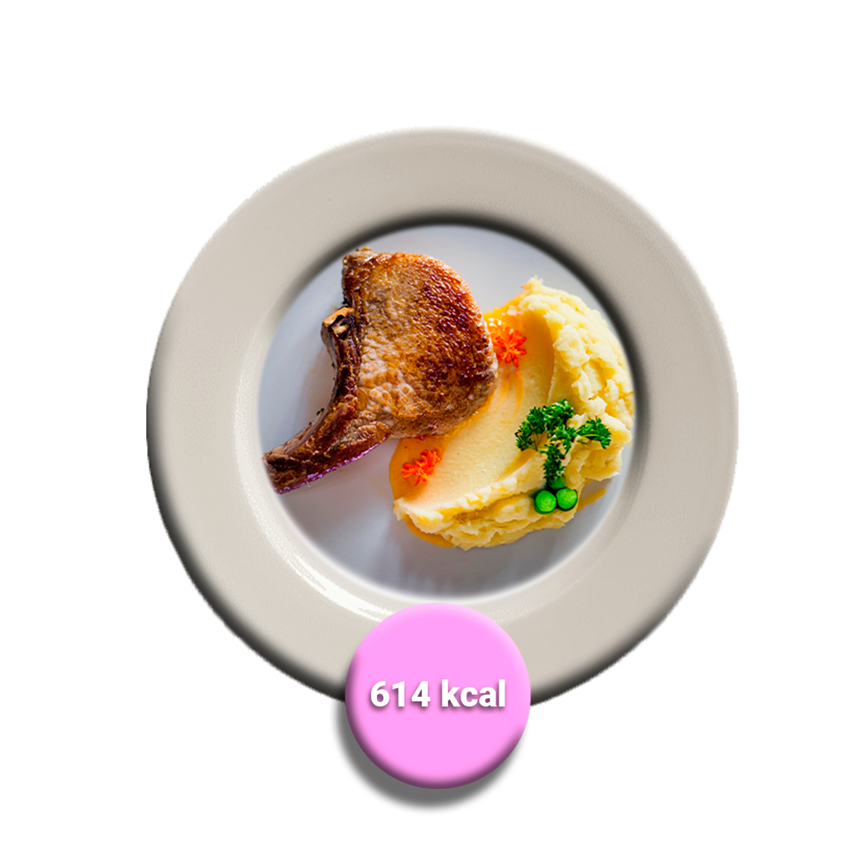 Chuleta de cerdo con puré