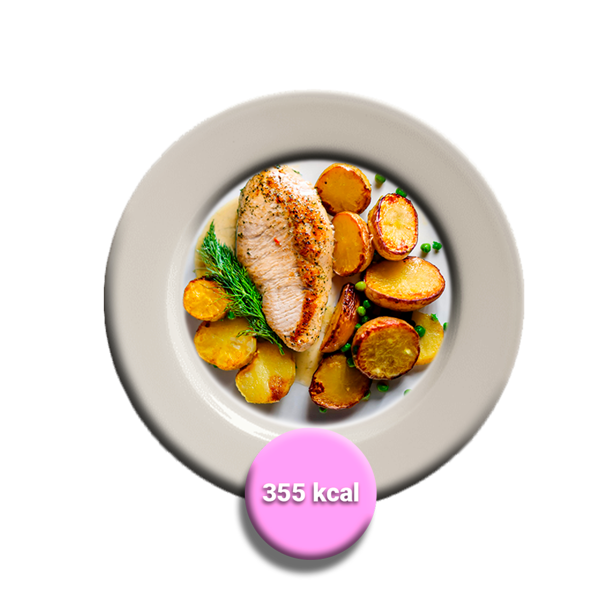 Filete de pechuga de pollo a la plancha con papas doradas