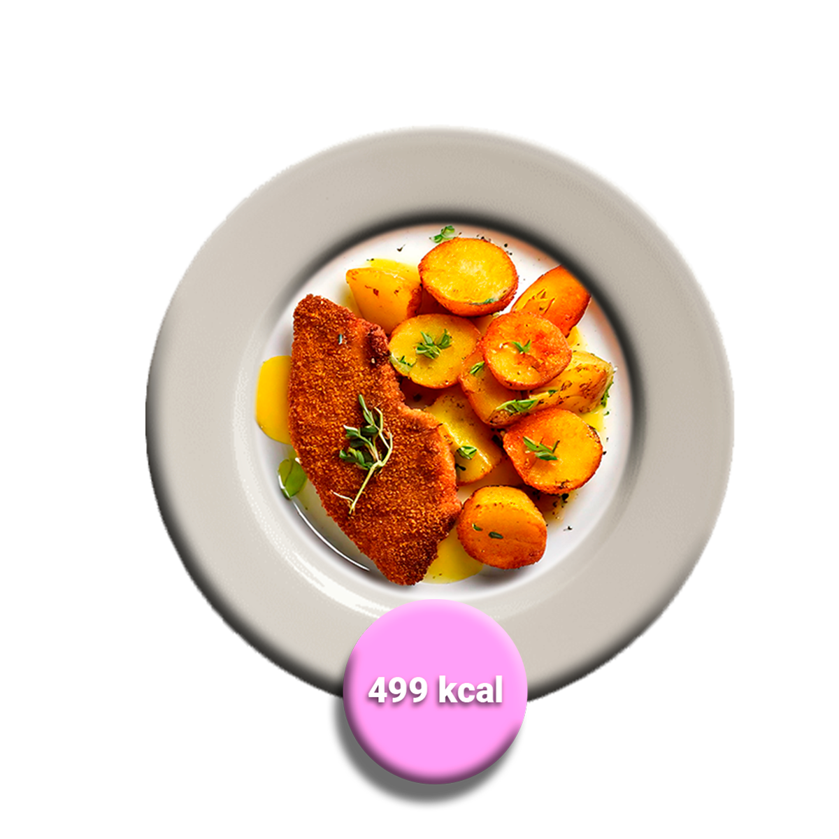 Escalopa de vacuno con papas doradas