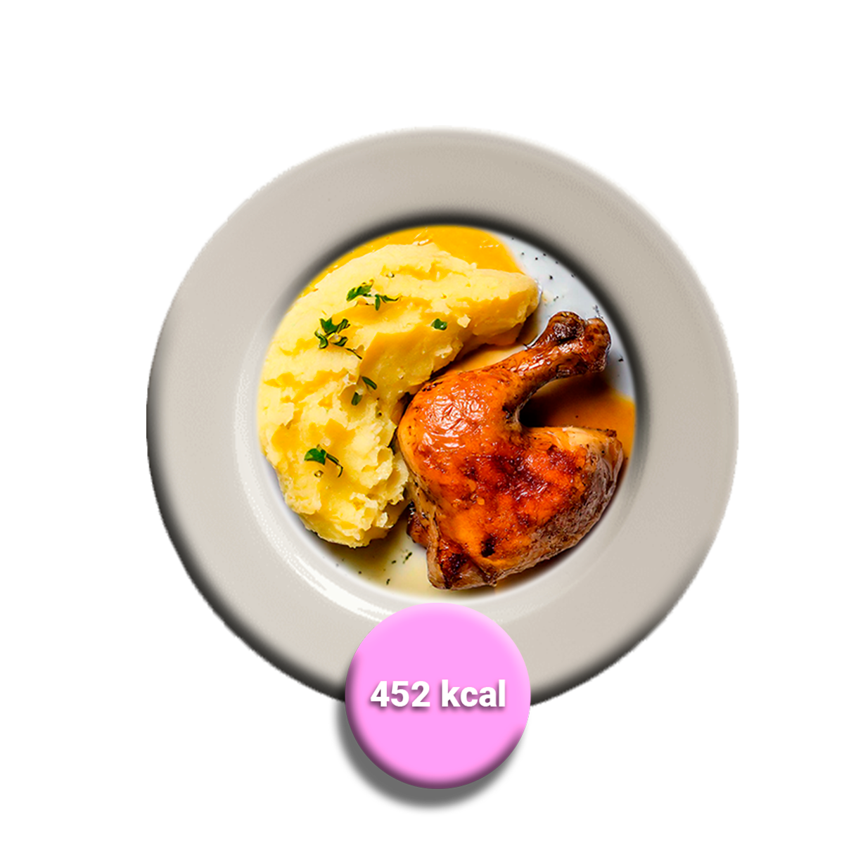 Trutro de pollo asado con puré