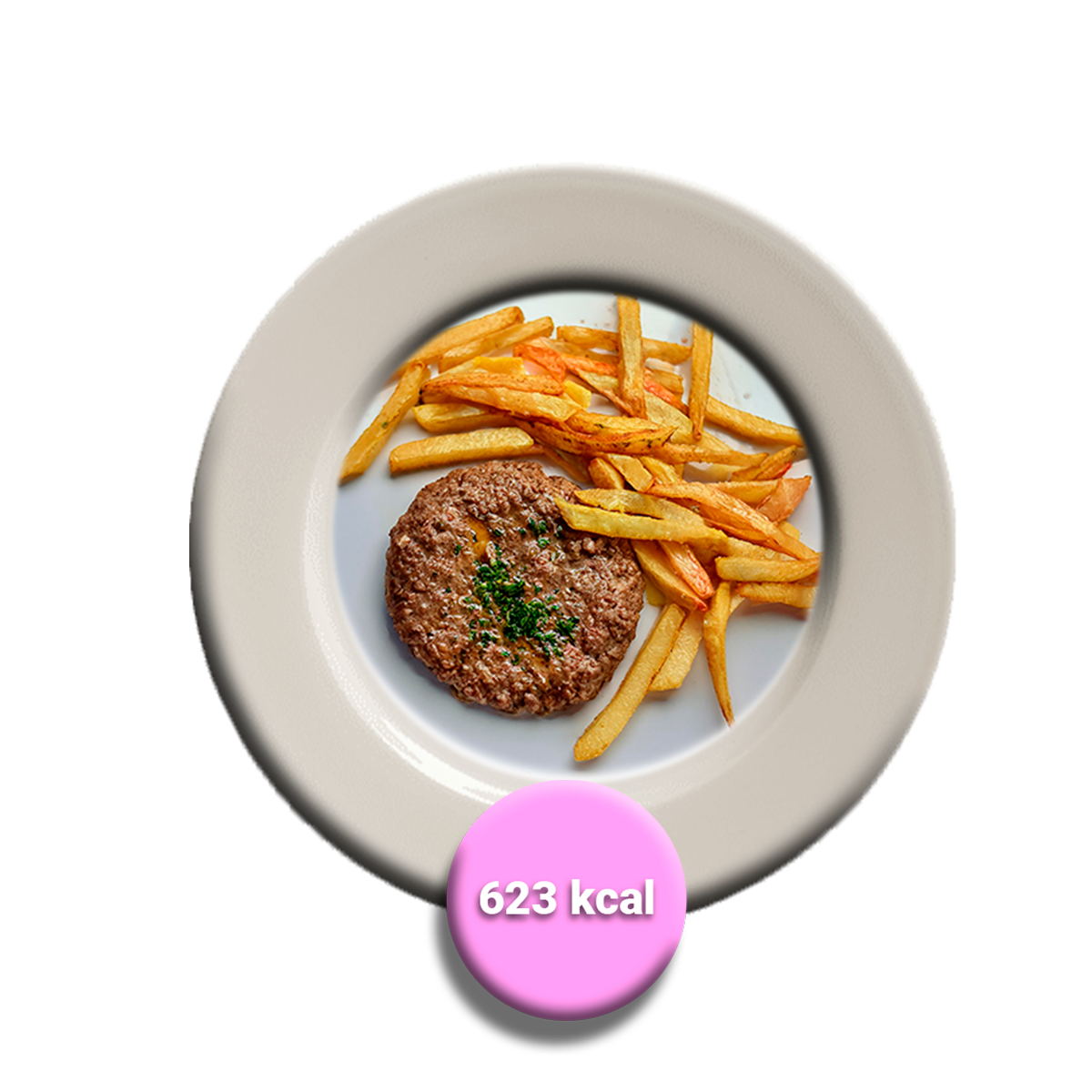 Hamburguesa con papas fritas