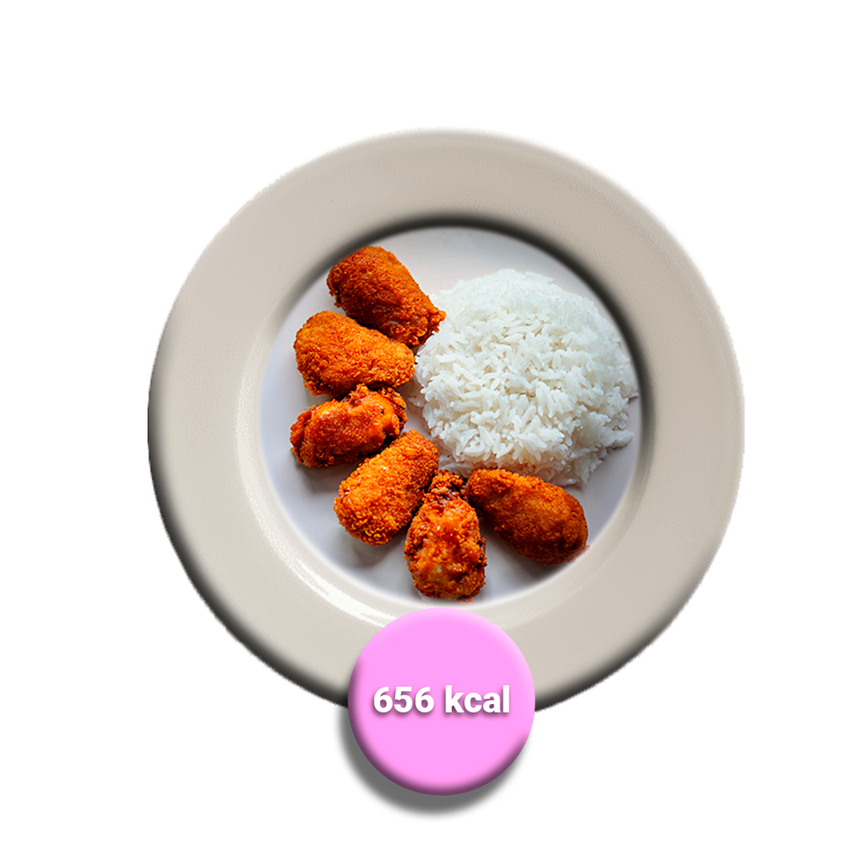 Nuggets de pollo con arroz graneado