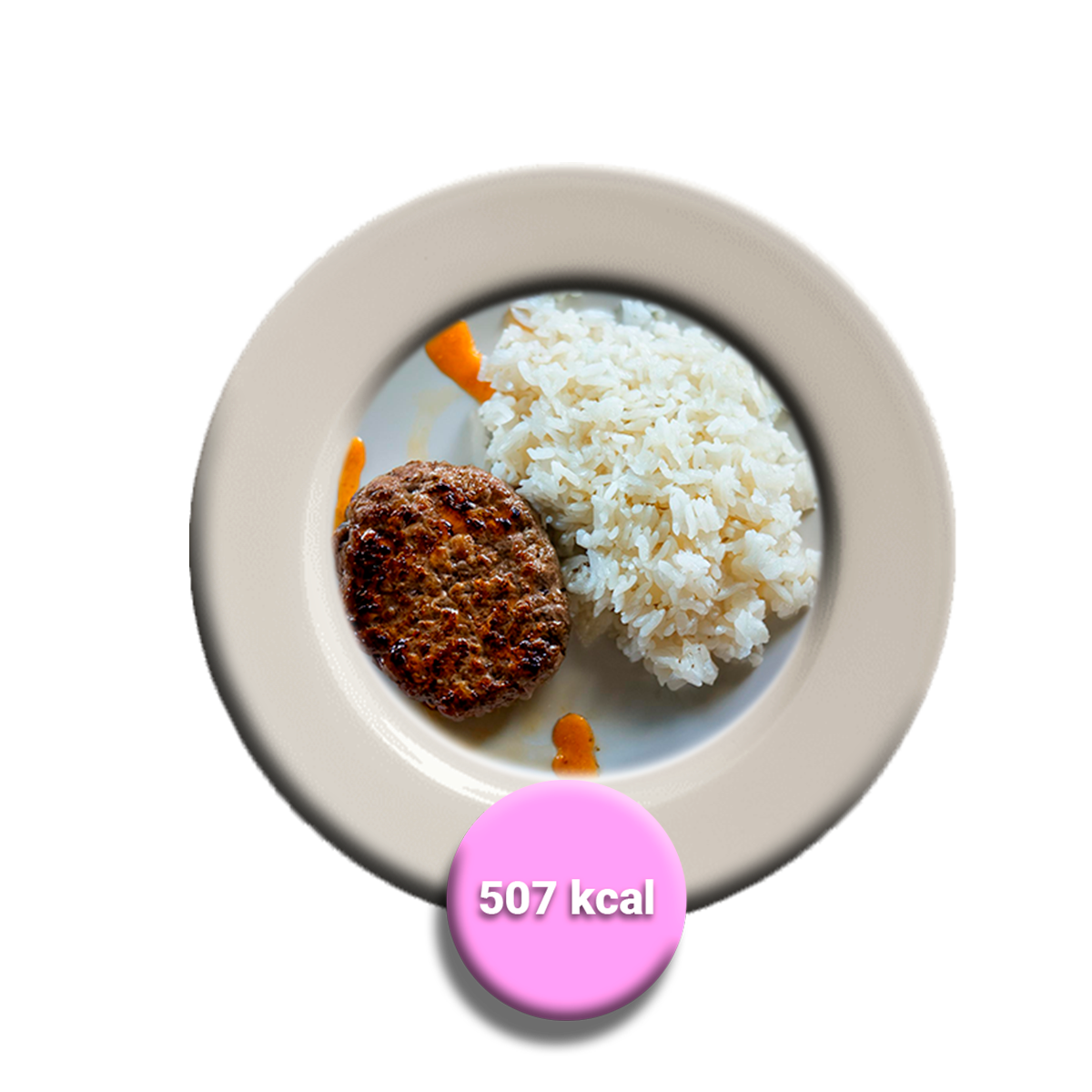 Hamburguesa con arroz graneado