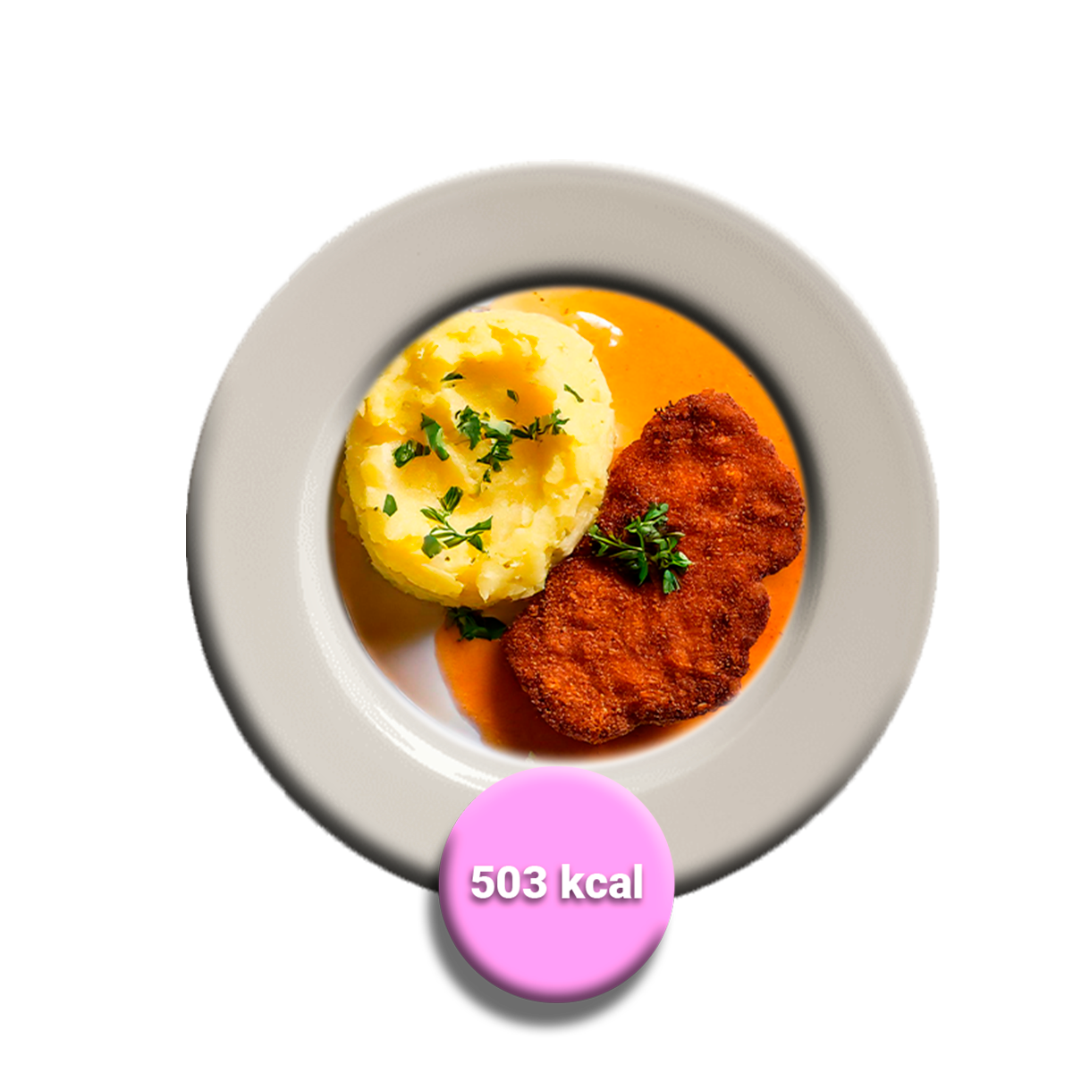 Escalopa de vacuno con puré