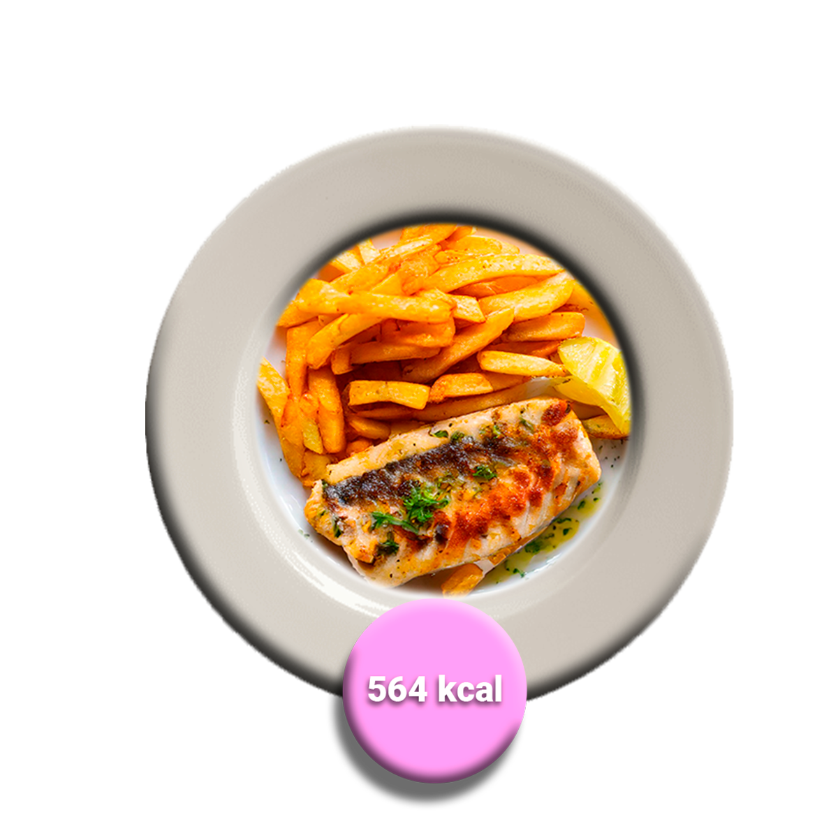 Reineta a la plancha con papas fritas