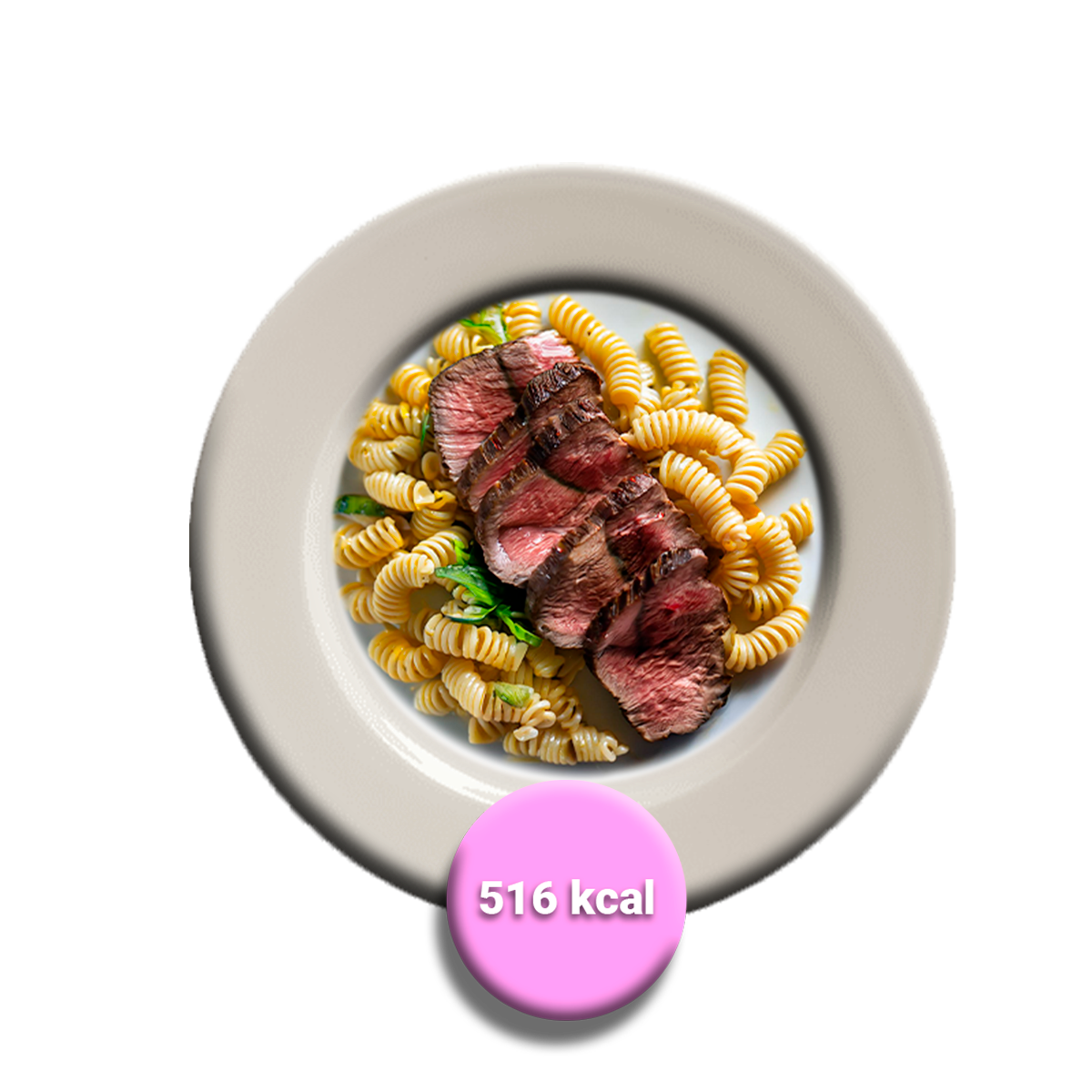 Beef a la plancha con espirales