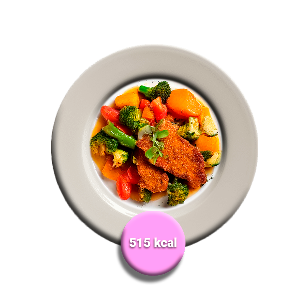 Escalopa de vacuno con bouquetier de verduras