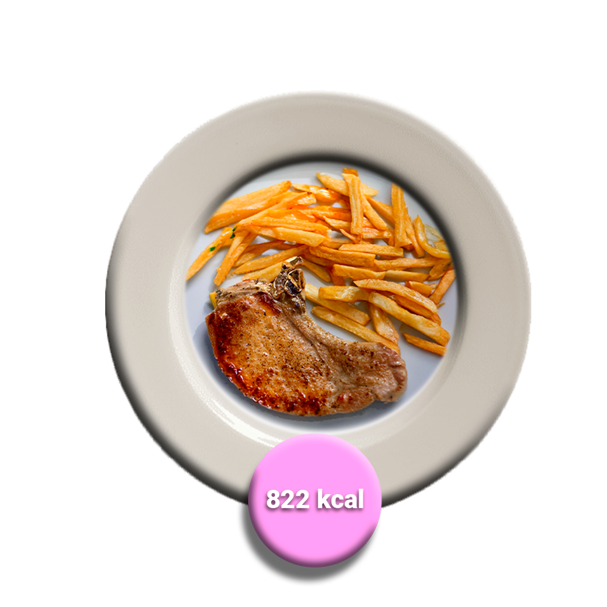 Chuleta de cerdo con papas fritas