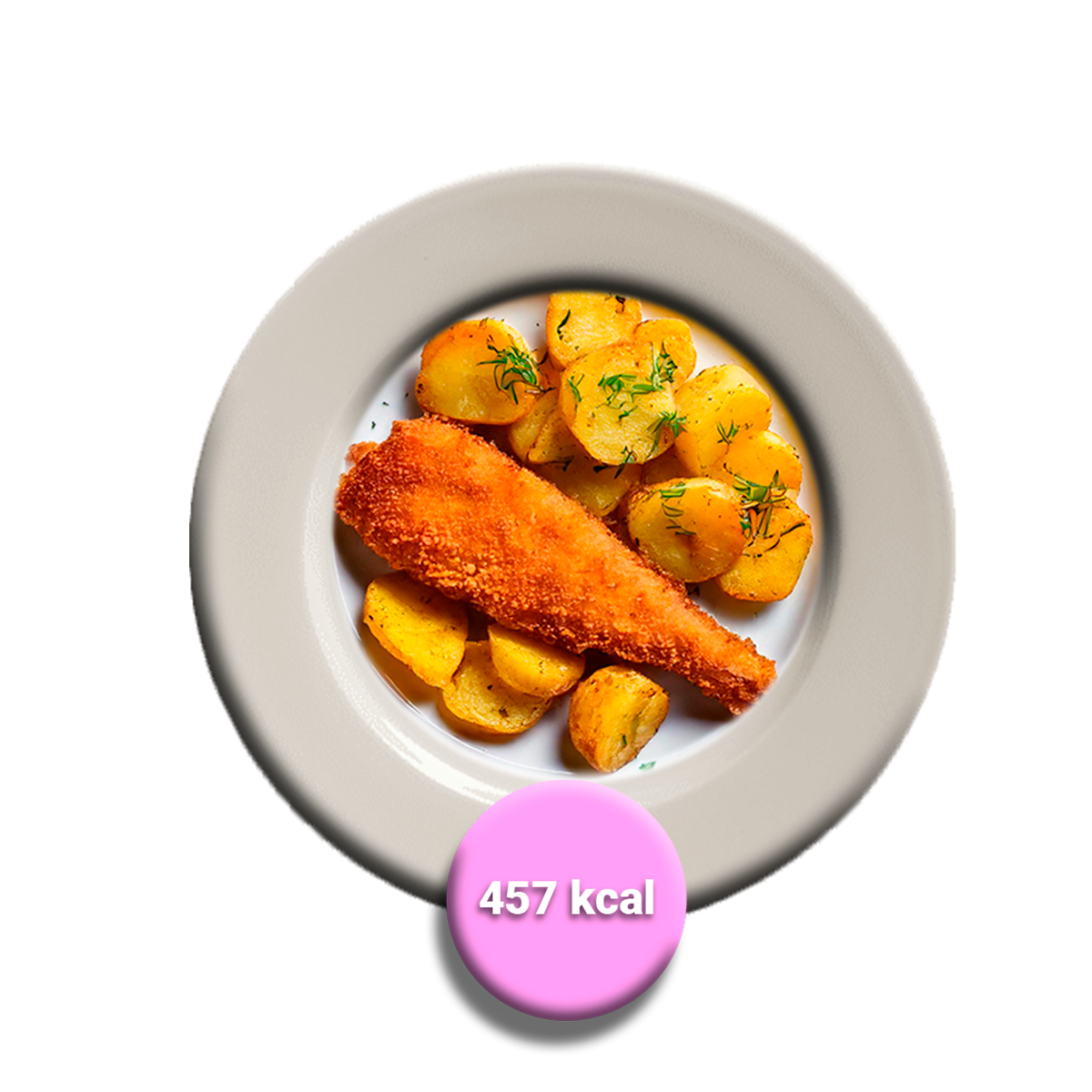 Pescado frito con papas doradas