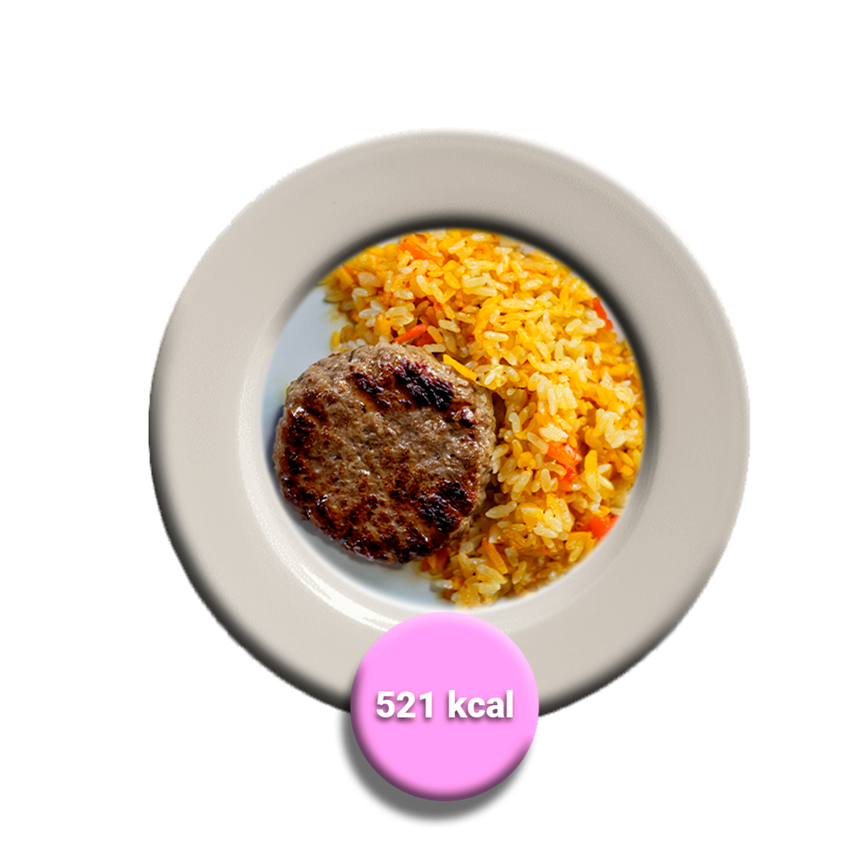 Hamburguesa con arroz al curry