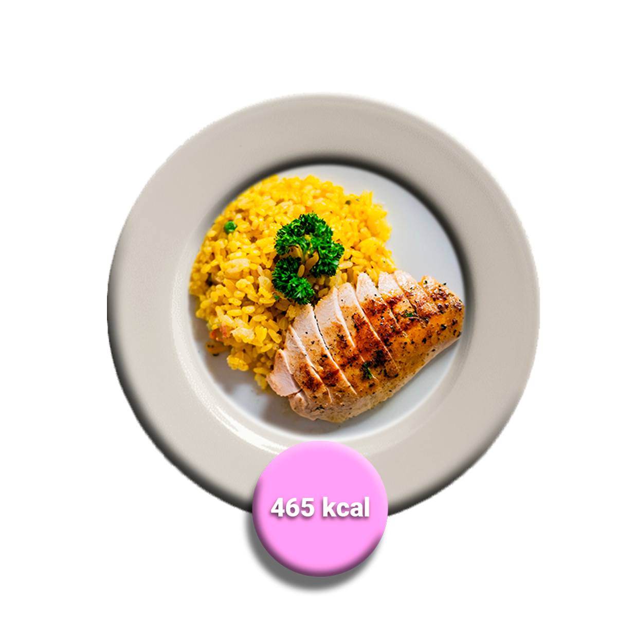 Filete de pechuga de pollo a la plancha con arroz al curry