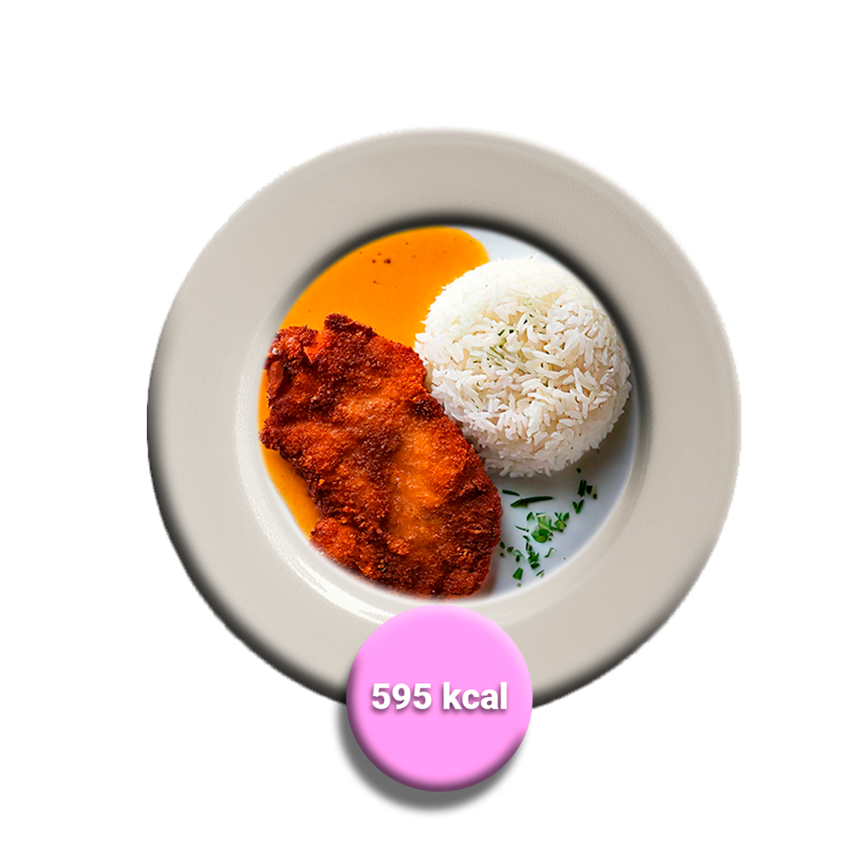 Escalopa de vacuno con arroz graneado