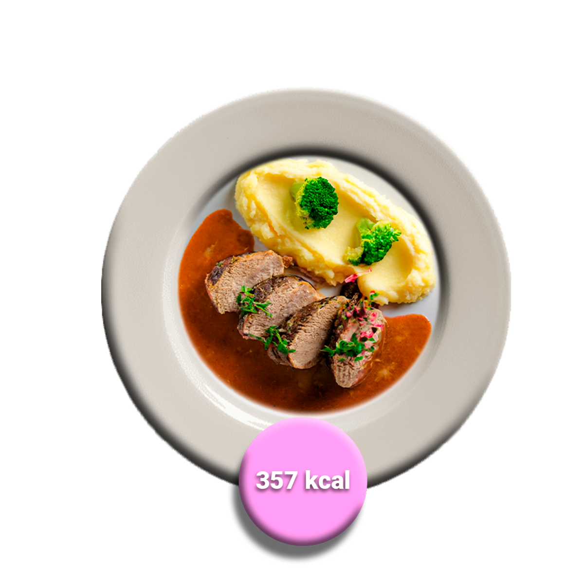 Carne al jugo con puré 