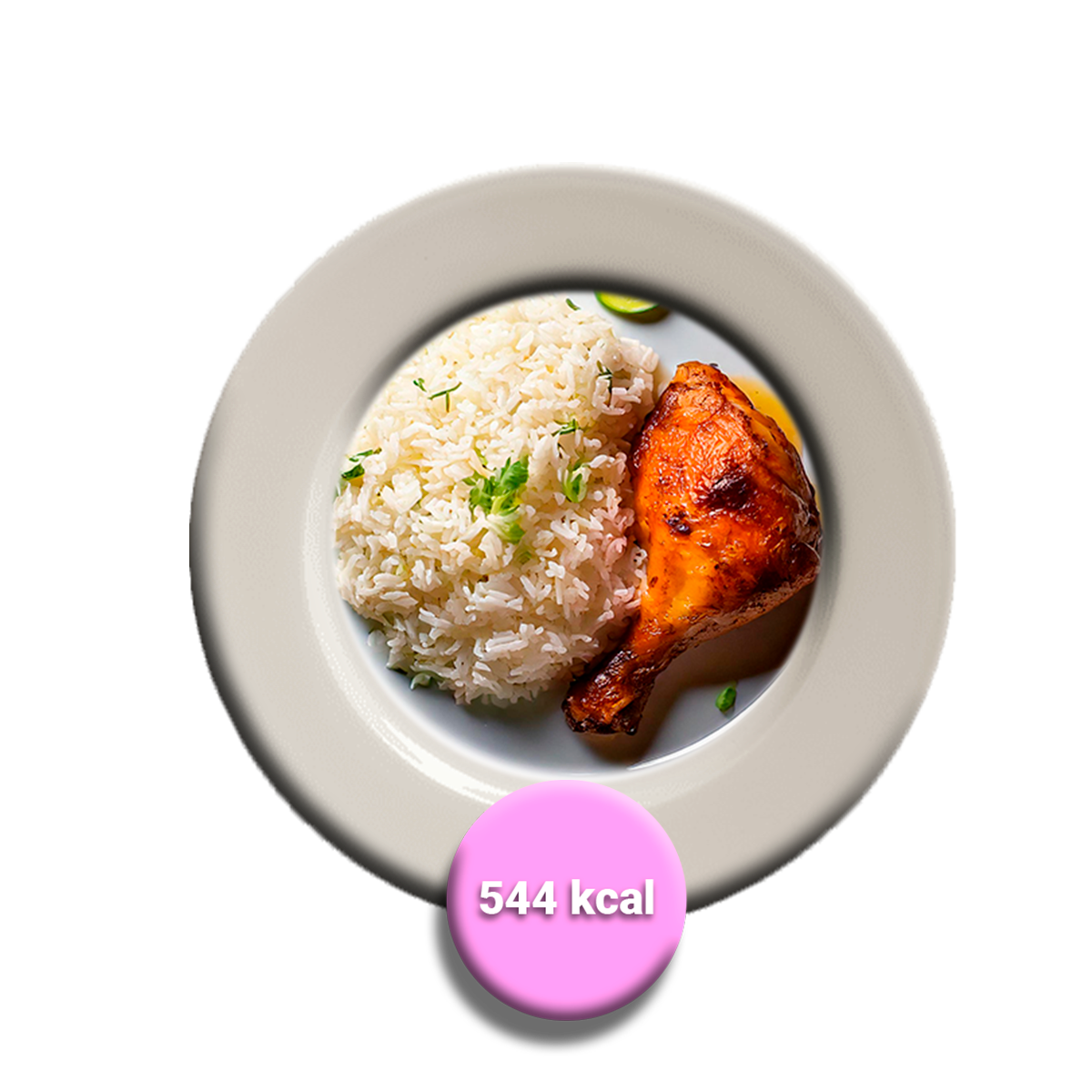 Trutro de pollo asado con arroz graneado