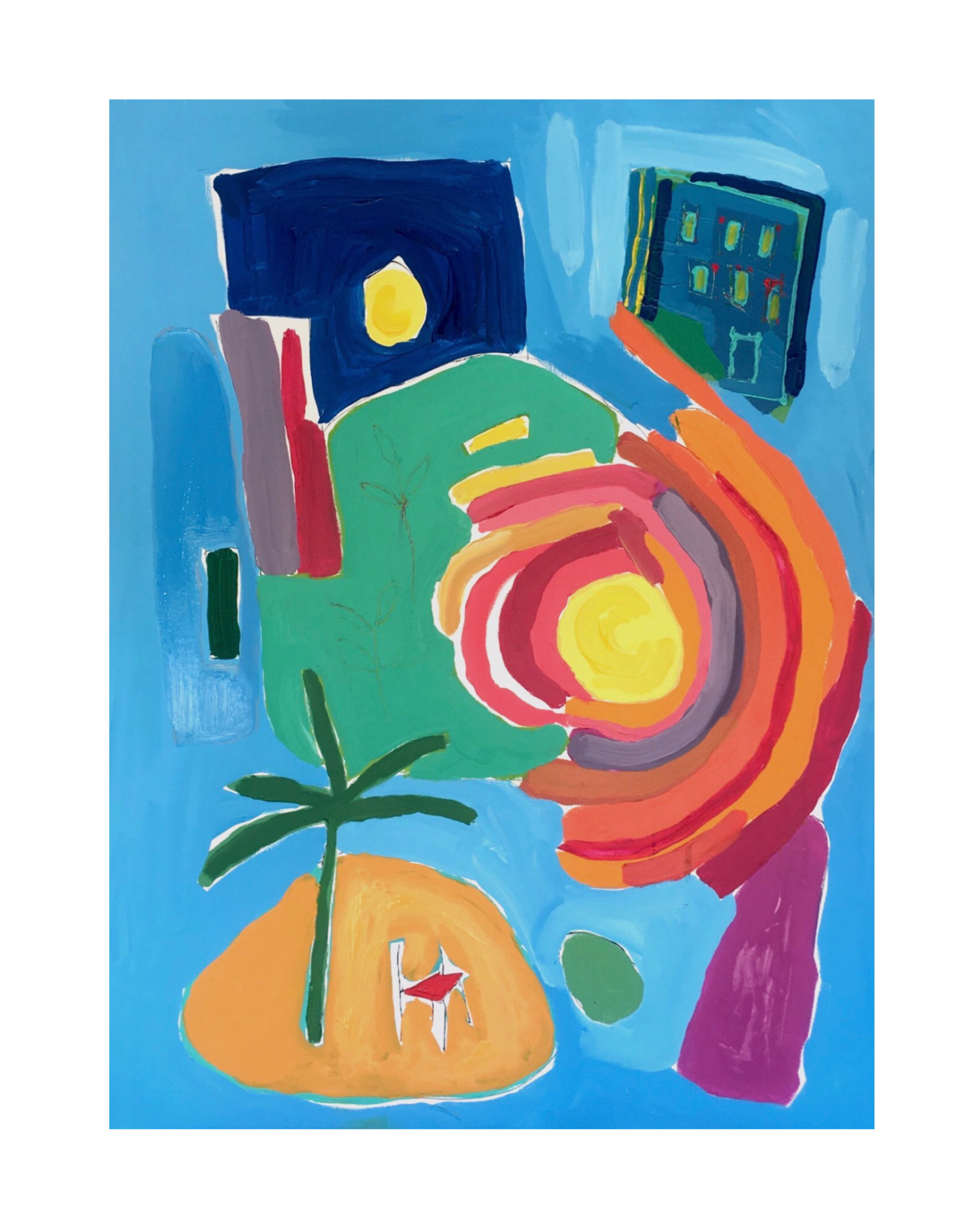 In the thinking square, 2023, acrylic, 100x80cm