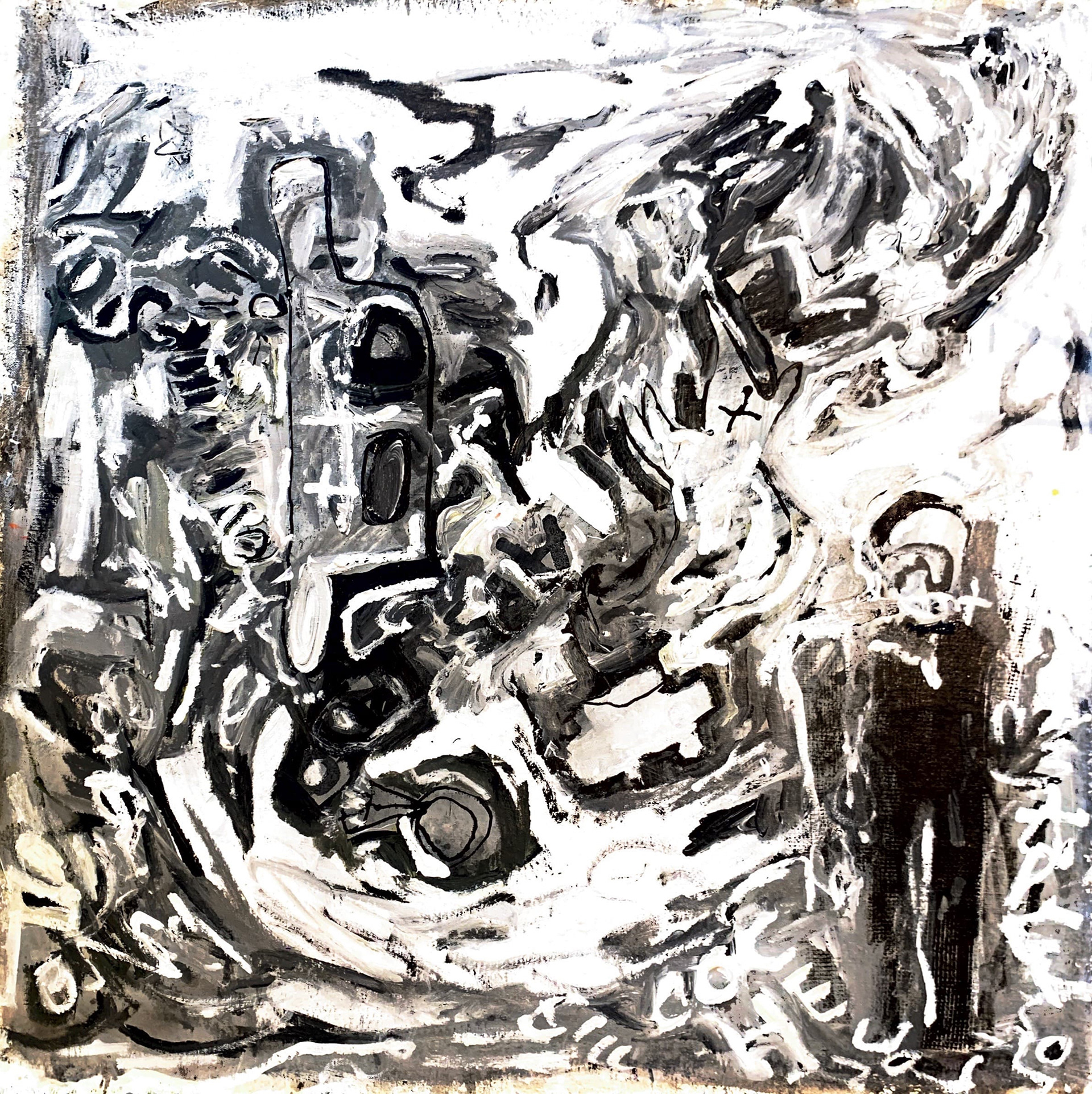 Pain has no color, mixed media, 100x100cm