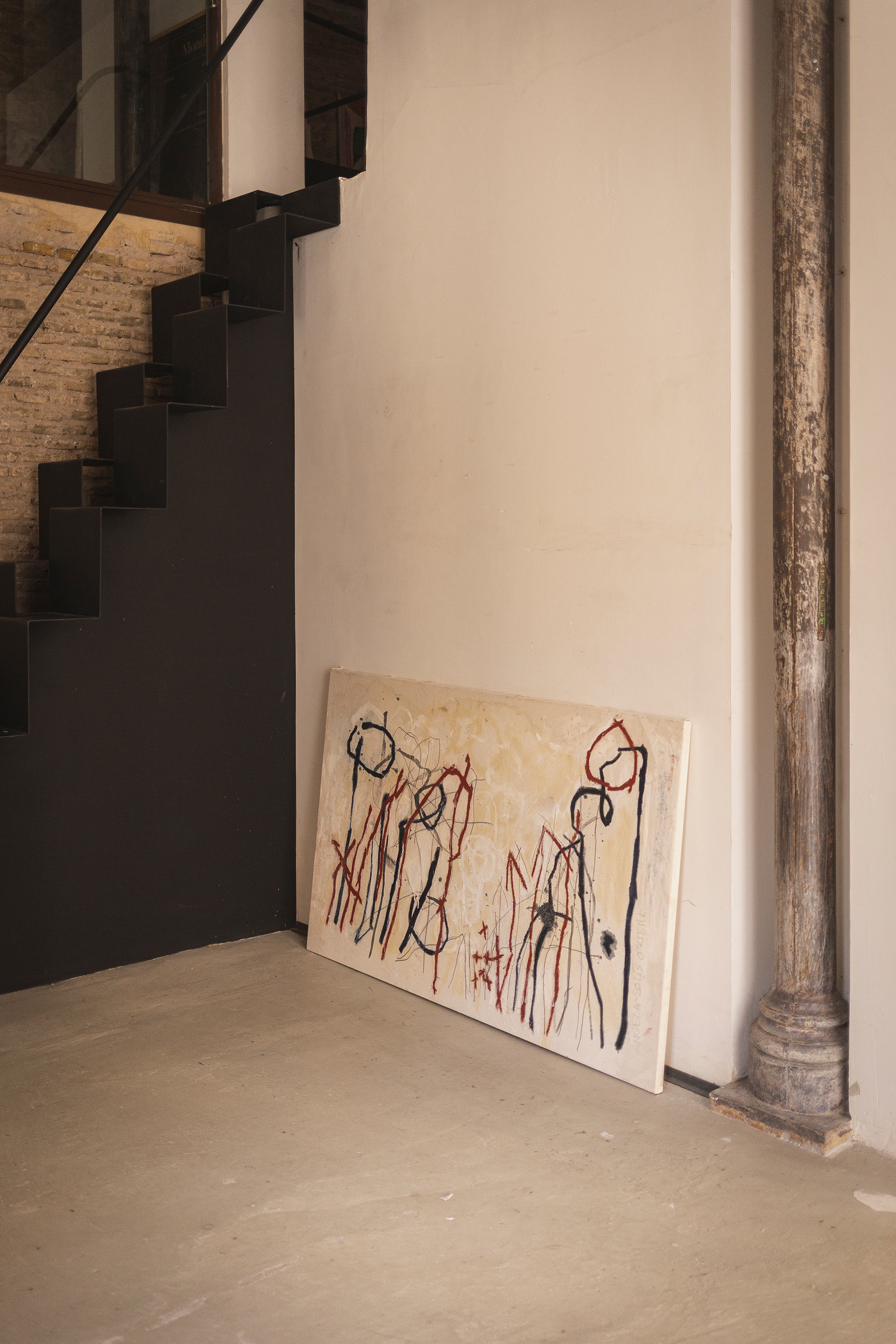 Madrid Studio I, 2025, mixed media on canvas, 160x100cm