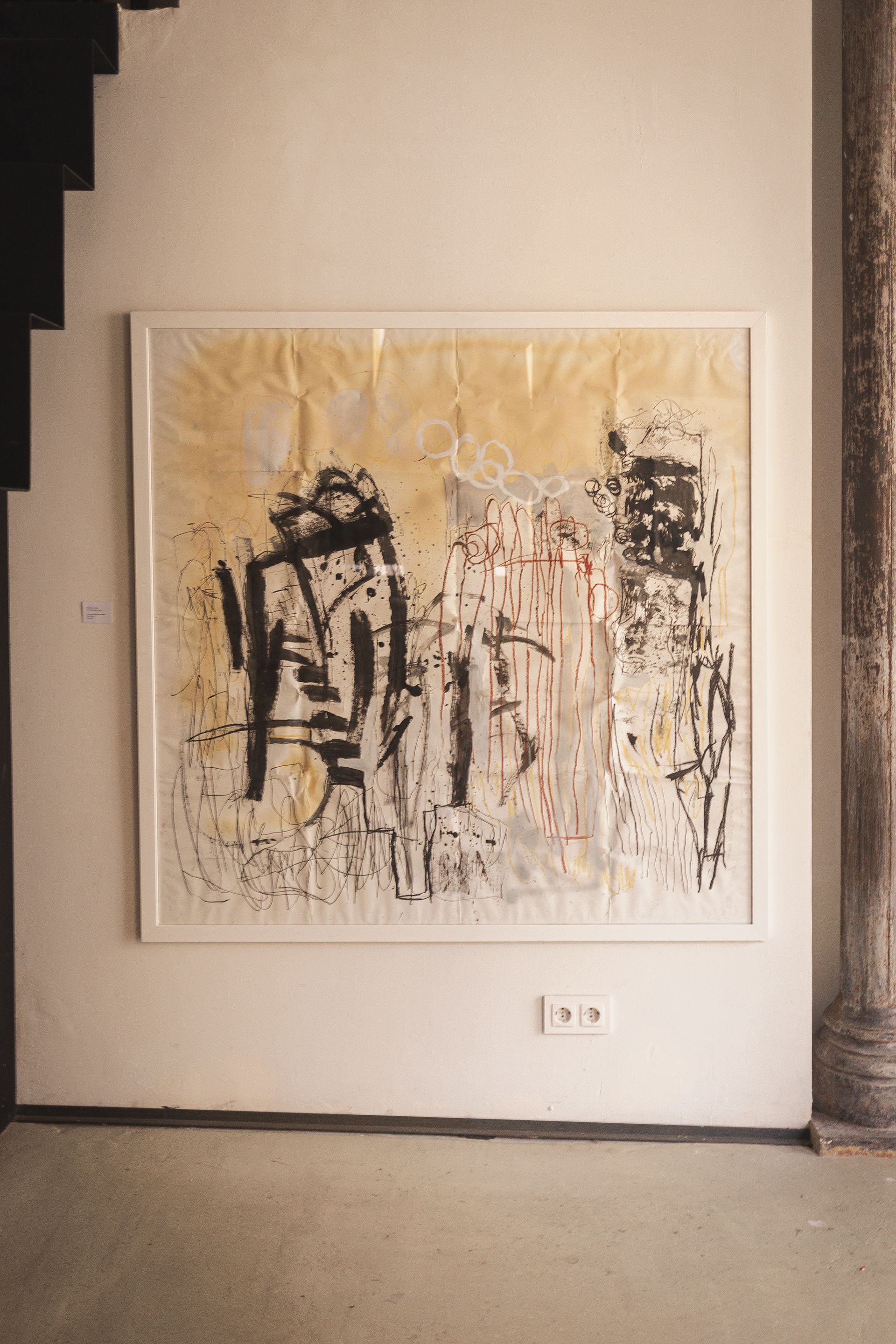 Industrial city, 2024, mixed media on canvas, 146x146cm