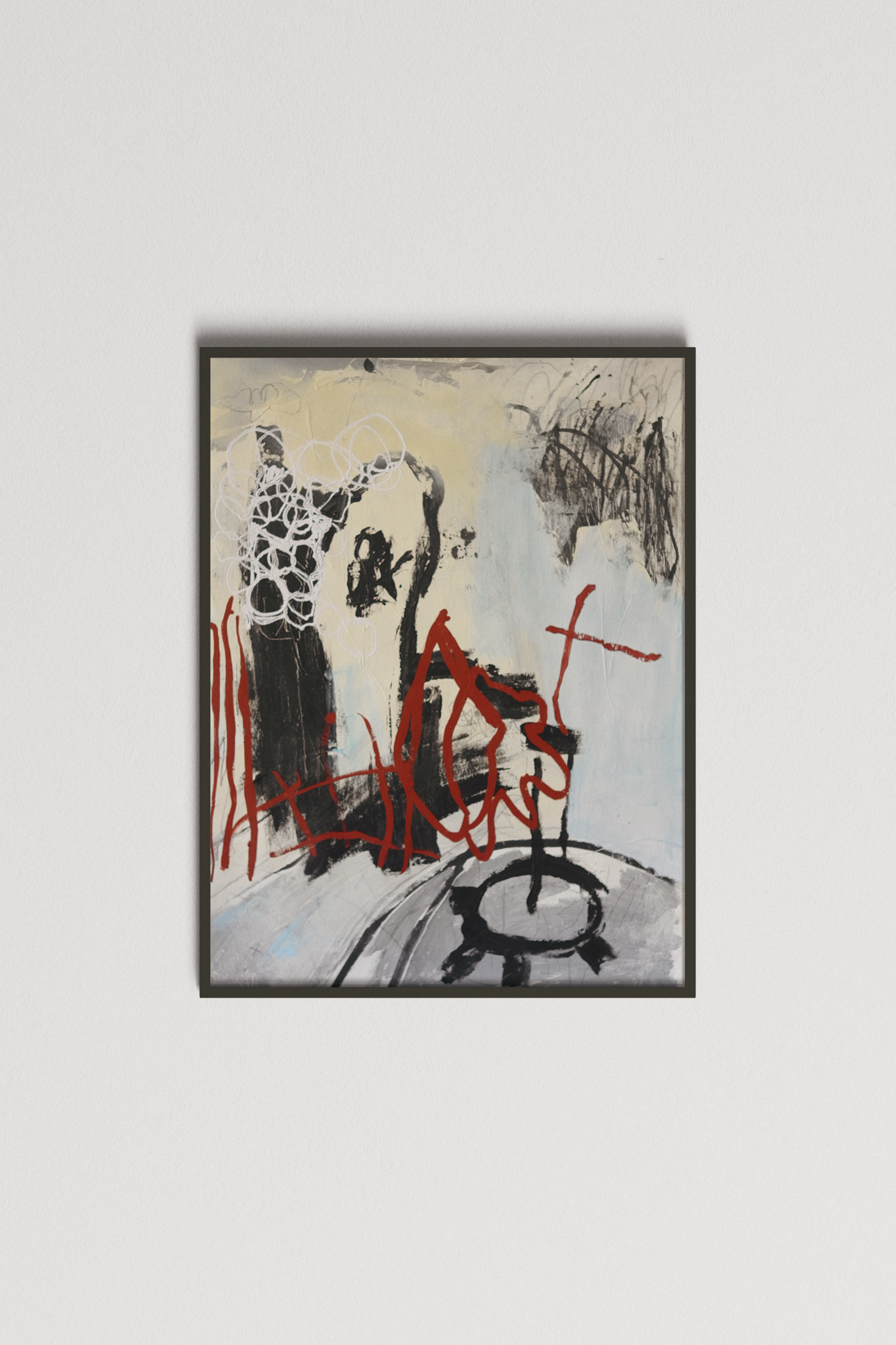 Small town gossip, 2024, mixed media on canvas, 120x80cm